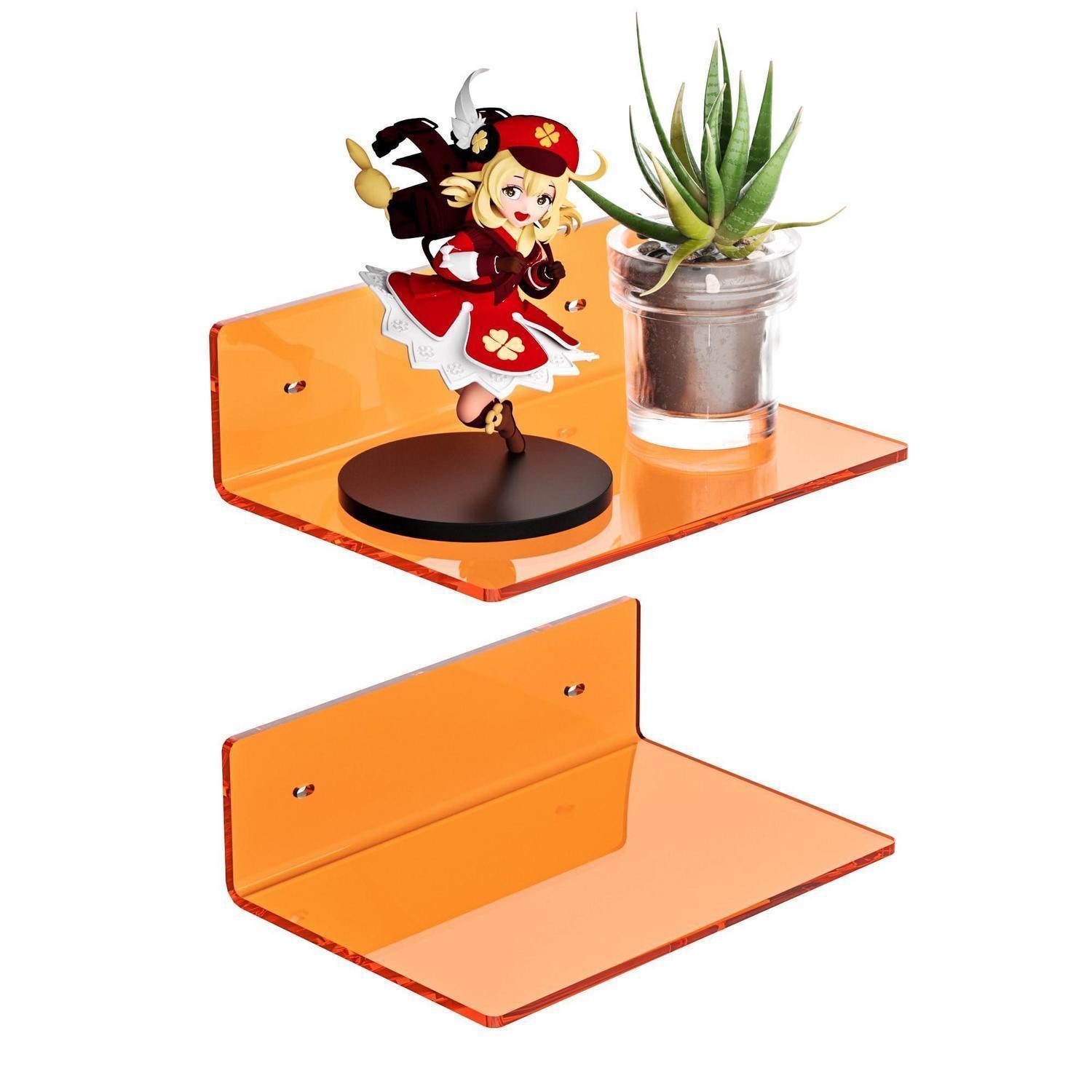 LuxusKollektion Wandregal Acryl Wandregal Orange 23cm, 2-tlg.