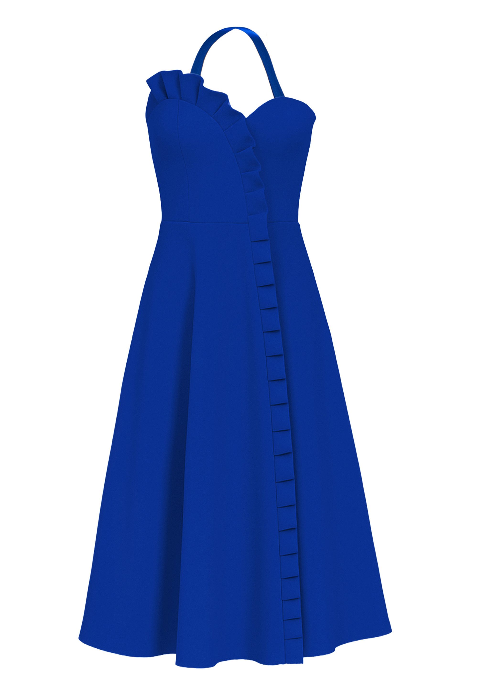 Goddiva Midikleid Frilled Halter Neck Strap Midi Dress knielang günstig online kaufen