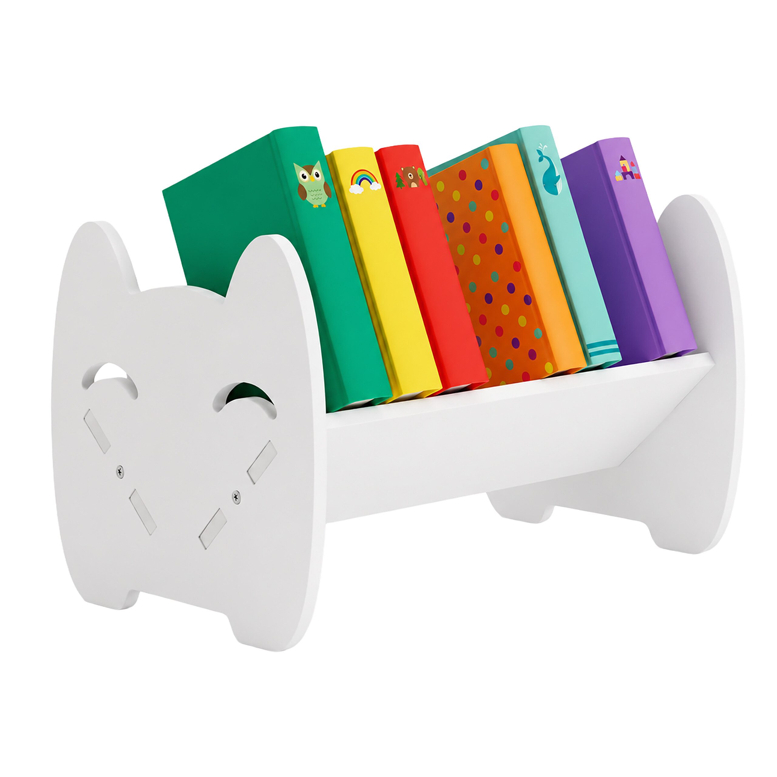relaxdays Kinderregal Kinder-Bücherregal Schreibtisch Katze, 1-tlg.