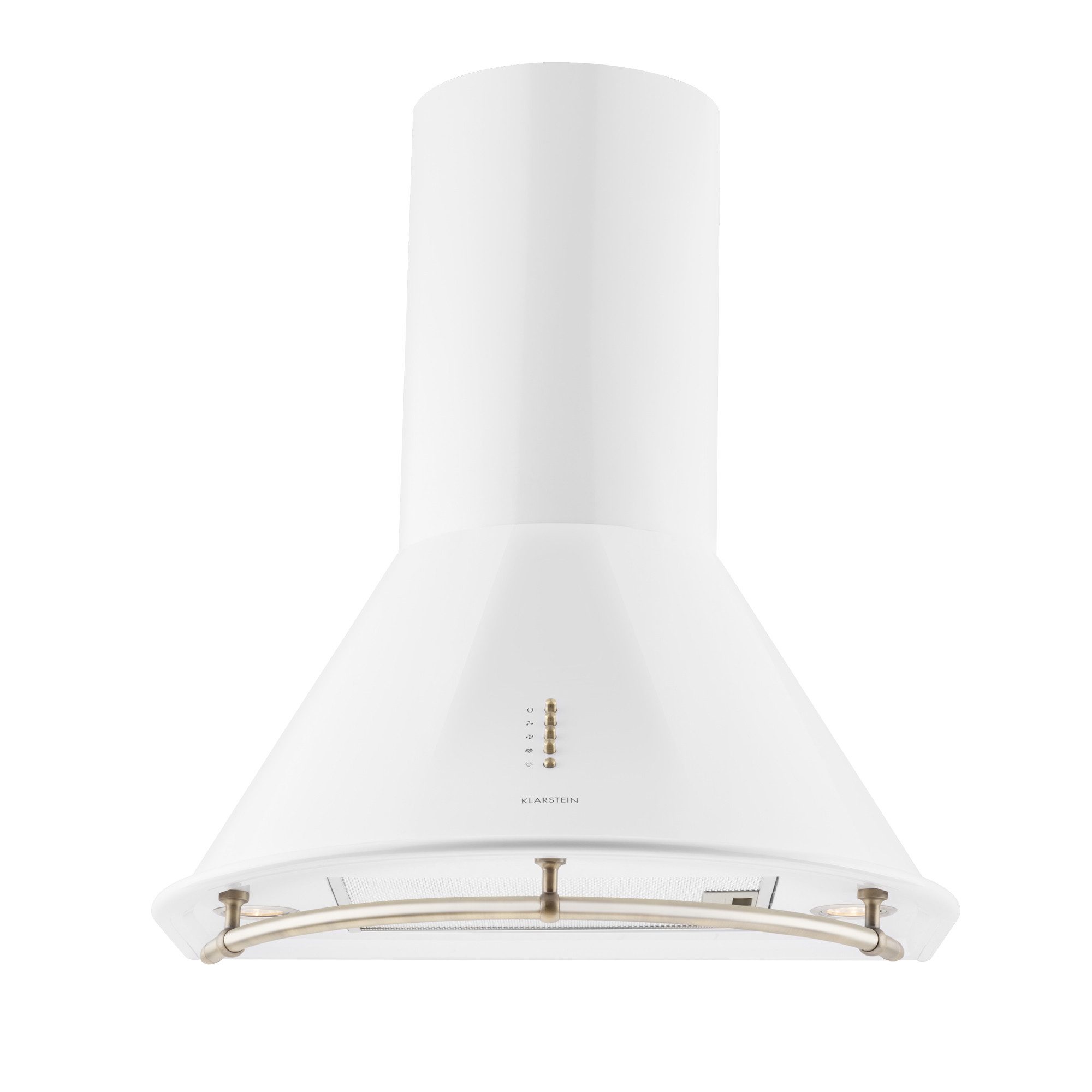 Klarstein Deckenhaube Lumio Neo Lumio Neo, Retro-Dunstabzugshaube 60cm 610m³/h A Edelstahl weiß