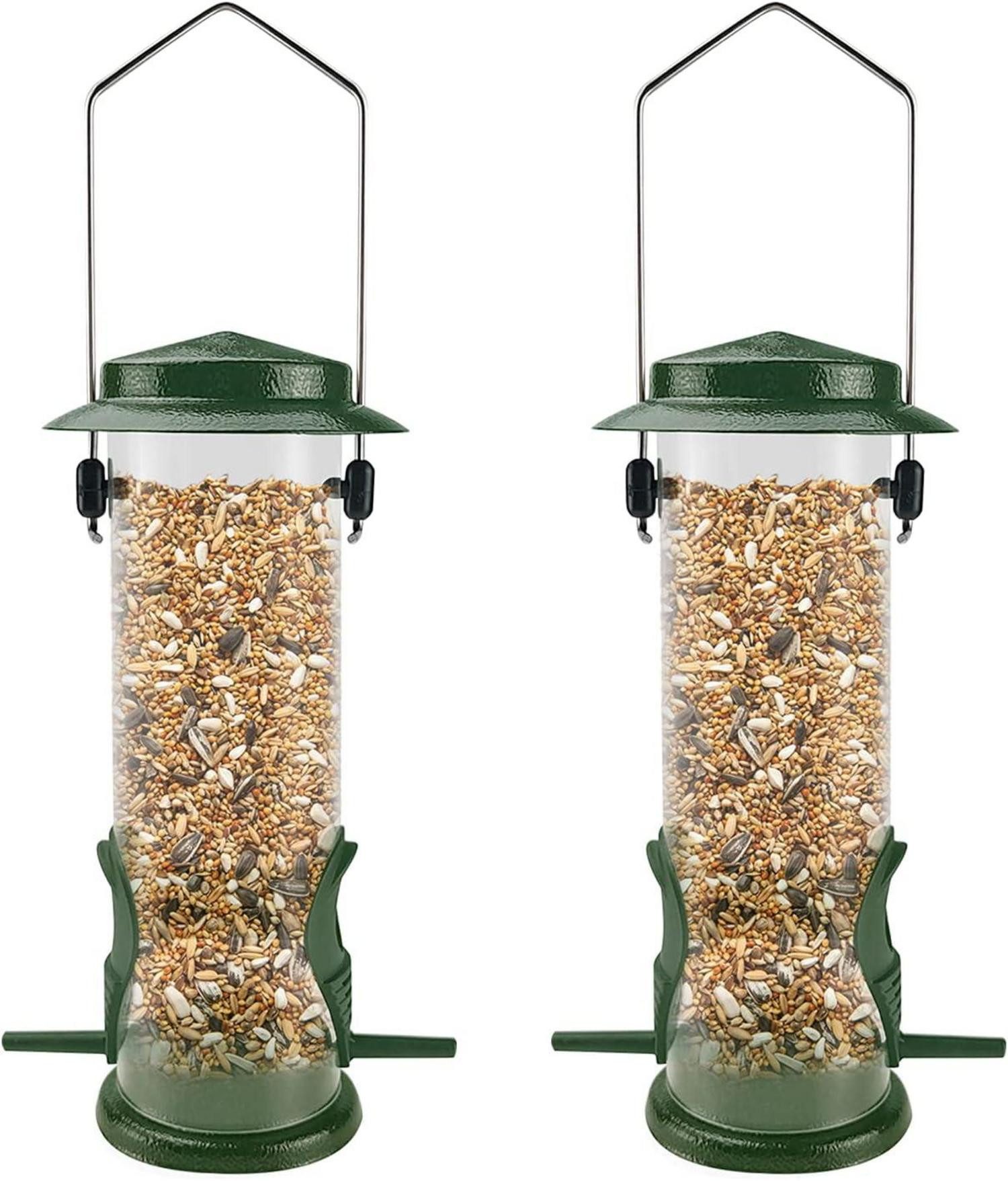 Vogelhaus Futterspender Edelstahl für Wildvögel 2 Stück Garten Dekoration