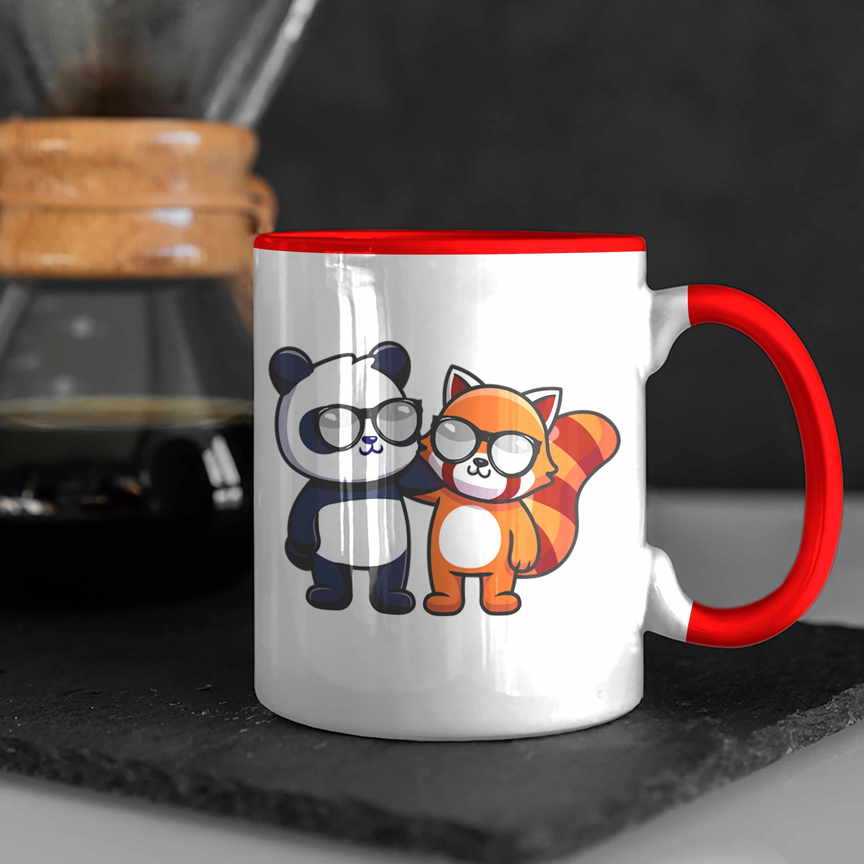 Jungs Kinder Geschenkidee Freunde Musik Trendation - Lustige Grafik für Mädchen Tasse Trendation Tasse Roter Panda