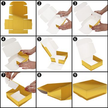 Kurtzy Geschenkbox Quadratische Kartonboxen - Goldene Geschenkboxen (20 Stück), Goldene Geschenkboxen (20 Stk) - Quadratische Kartonboxen