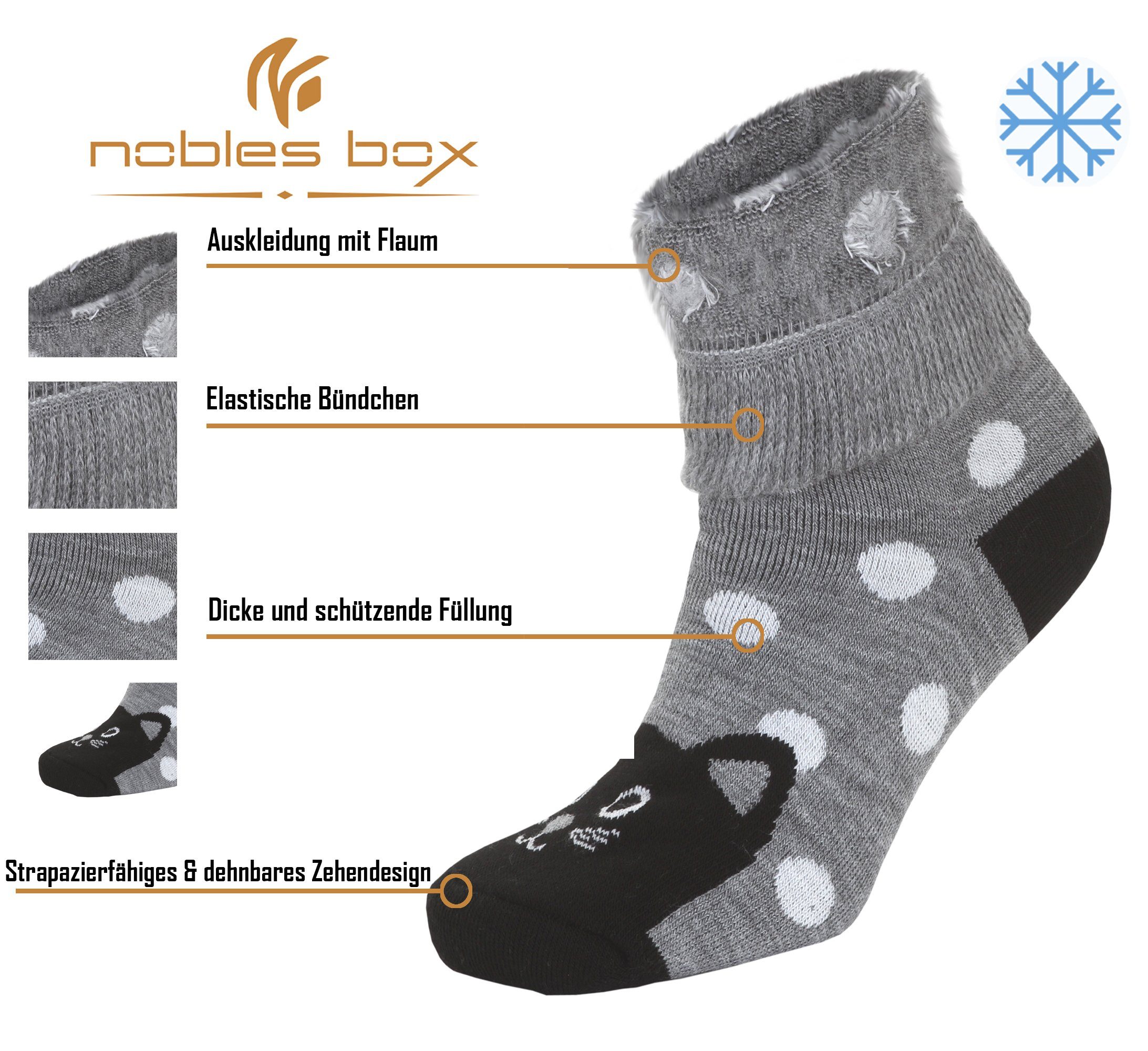 NoblesBox Thermosocken Wintersocken Damen (Beutel, Socken, 2-Paar, Arbeitssocken Damen EU Größe) Warme Asorti-4 Damen 37-40