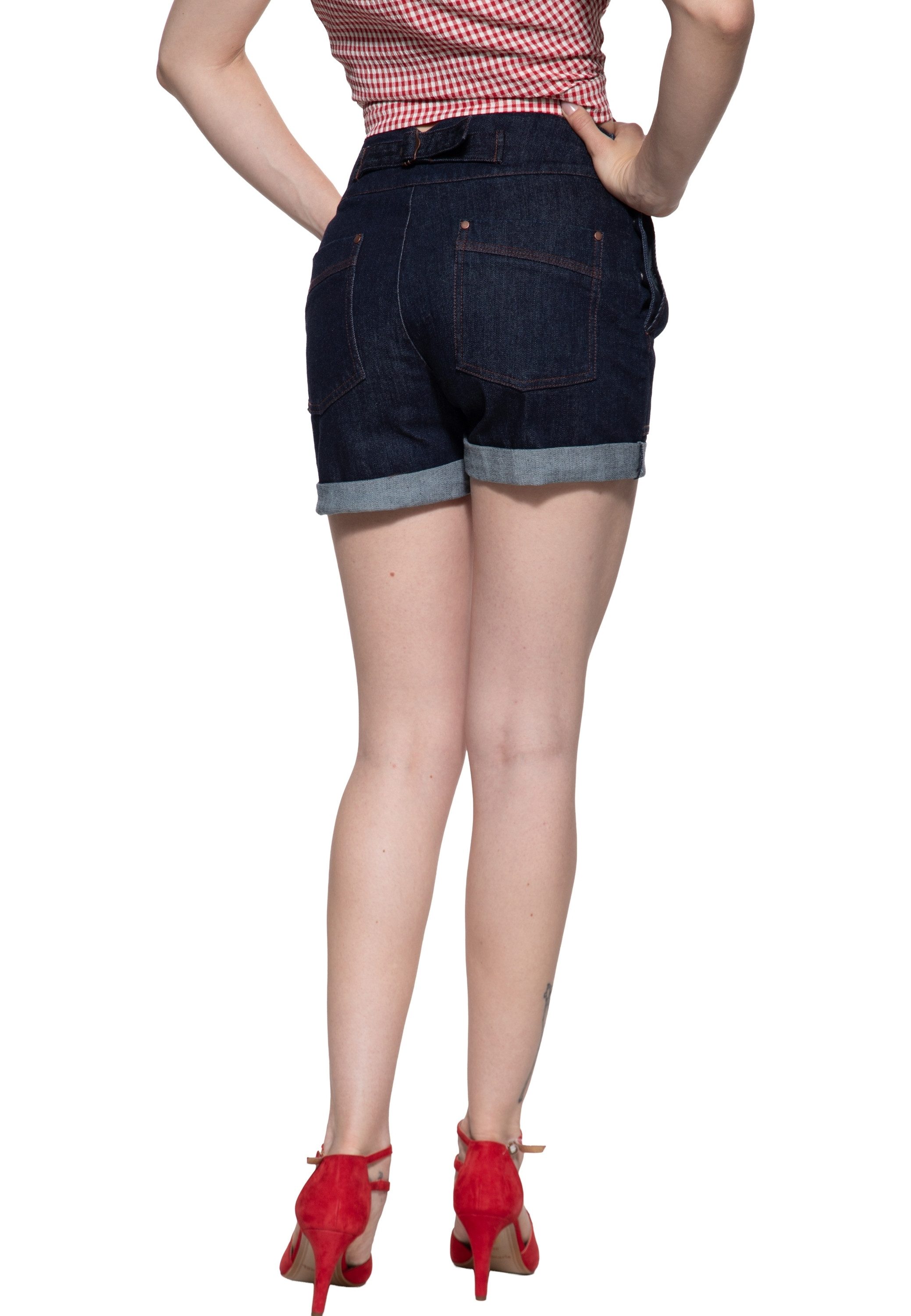 QueenKerosin Jeansshorts Josie mit Cinch-Back