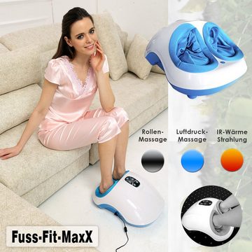 @tec Fußmassagegerät Fußmassagegerät Fuss-fit-Maxx mit 3D-Luftmassagetechnik, Fernbedienung, Fußreflexzonen, Wärmefunktion, geeignet bis Schuhgröße 44