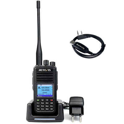 Retevis Funkgerät RT3S DMR Funkgeräte, GPS Dualband Amateurfunk, (Amateurfunk, 3000 Kanäle, DTMF Aufnahmefunktion, Kompatibel mit MOTOTRBO Tier), Programmierkabel für Amateurfunk