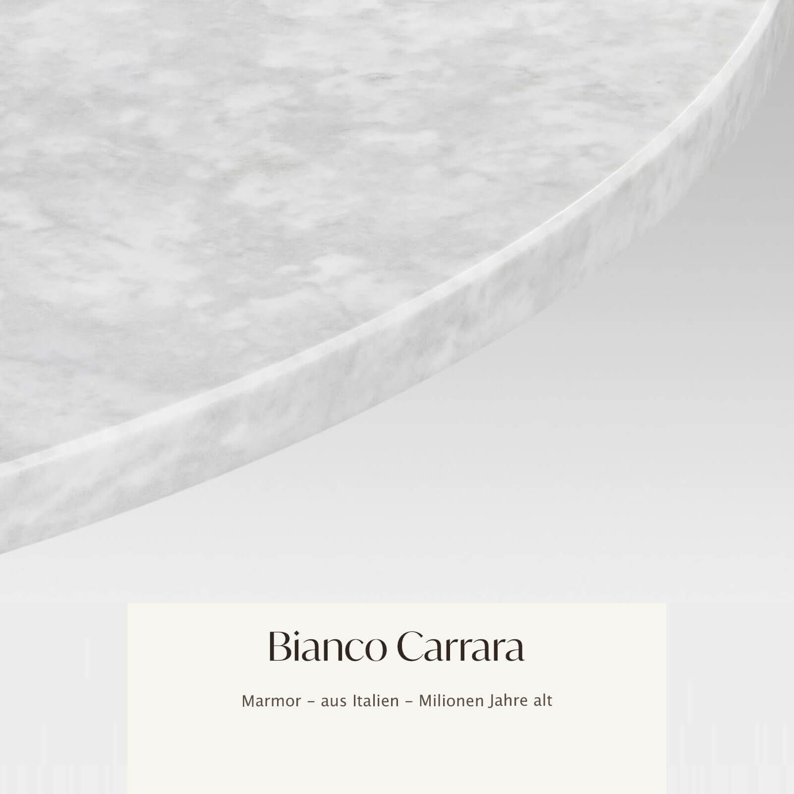 MAGNA Atelier Esstisch VICTORIA & Wohnzimmertisch, aus (Gestell ECHTEM aus rund, Eichenholz), Oakwood Ø140x76cm Bianco Carrara MARMOR Ø120x76cm Küchentisch Fuß