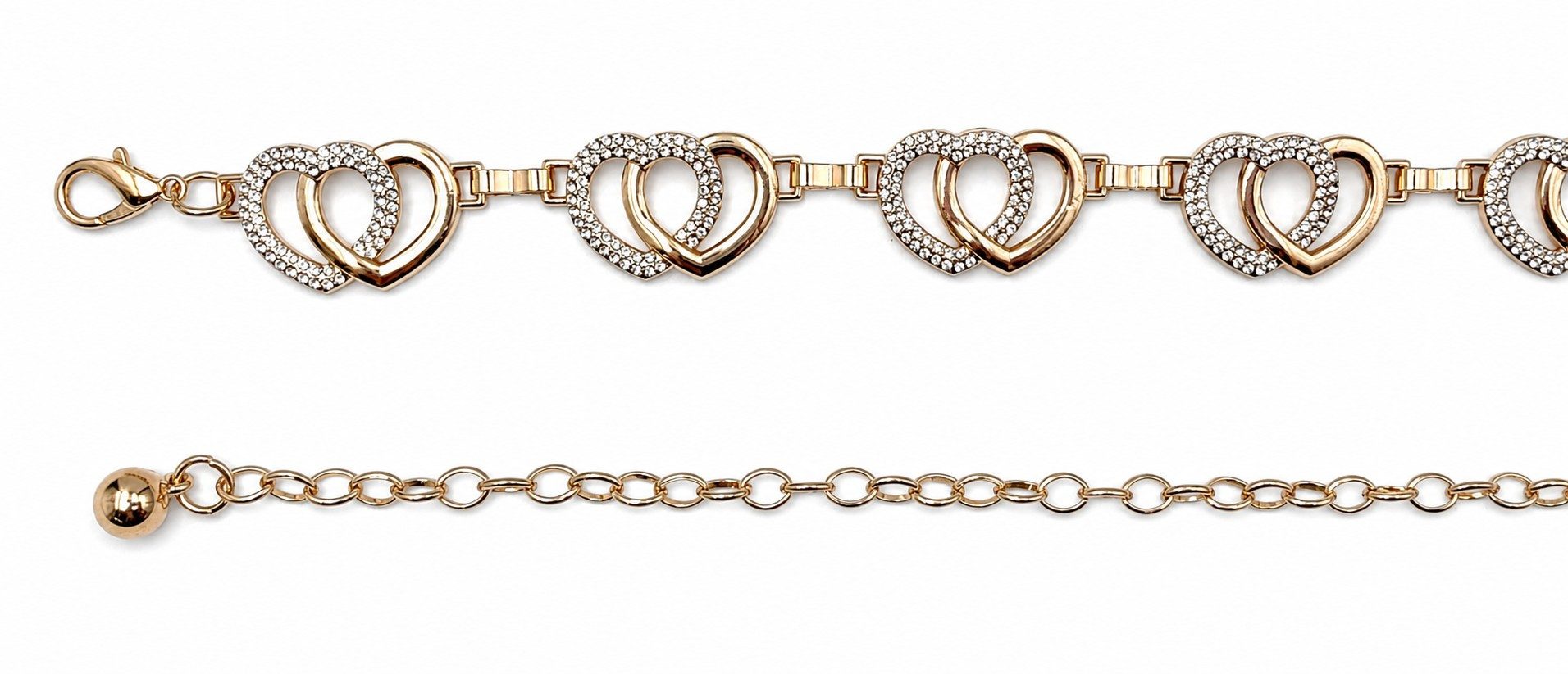 Cassandra Accessoires Kettengürtel Damen Taillenkette Hüftkette Gold - mit funkelnden Straßsteinen
