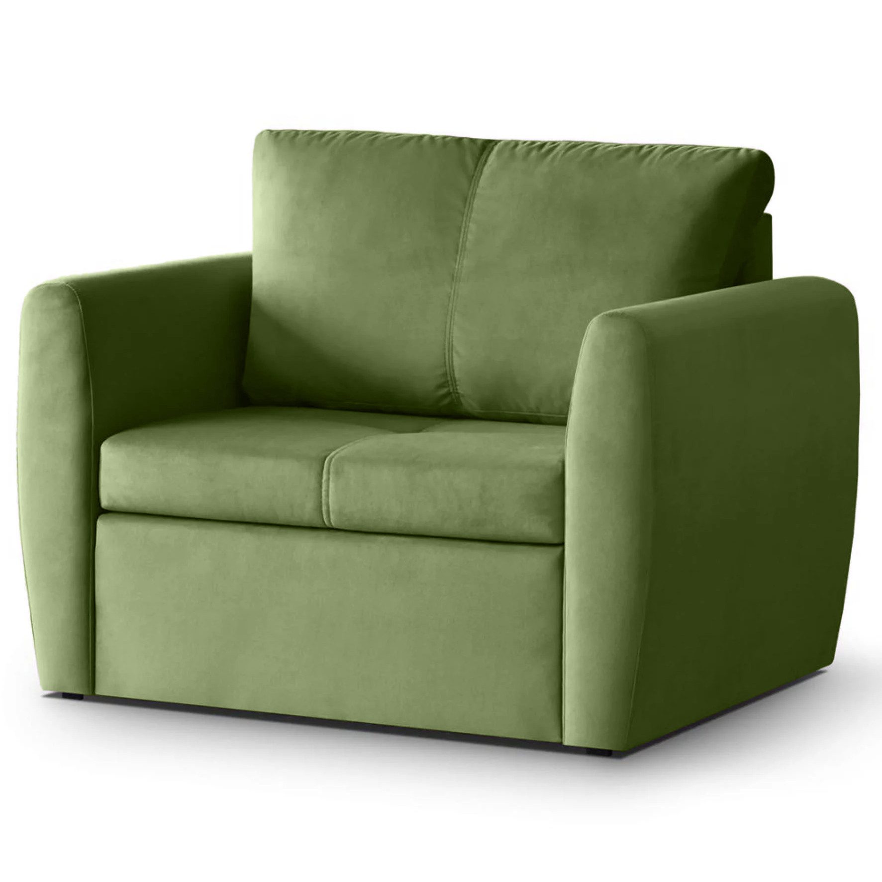 Beautysofa Relaxsessel KAMEL mit Schlaffunktion und Bettkasten (freistehend, kompakter Schlafsessel für Wohnzimmer & Gästezimmer, Velours TRINITY), Schlafsessel ausklappbar, moderner Sessel mit Liegefläche 188x82 cm