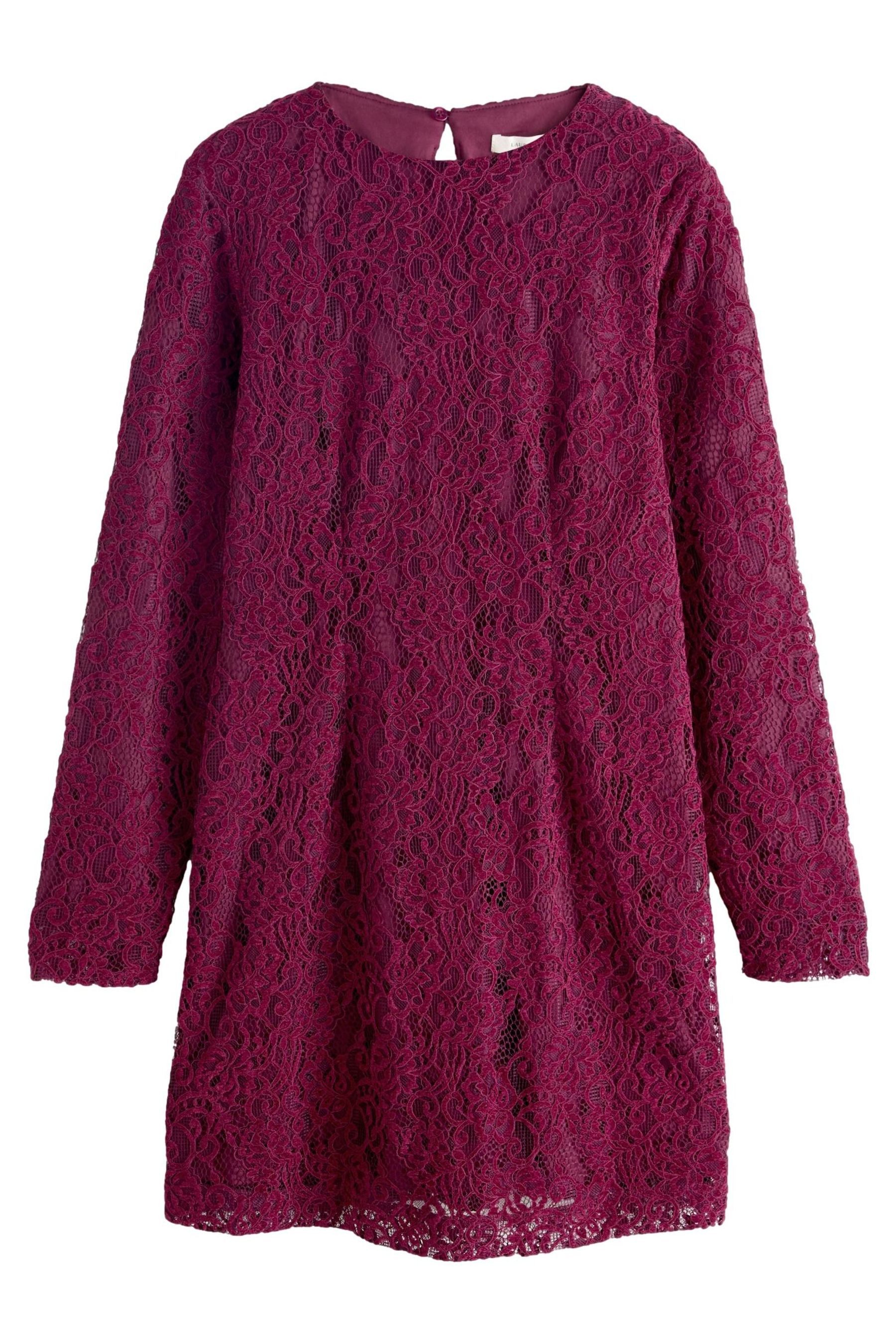 Minikleid Laura Ashley Samt-Minikleid mit Spitze