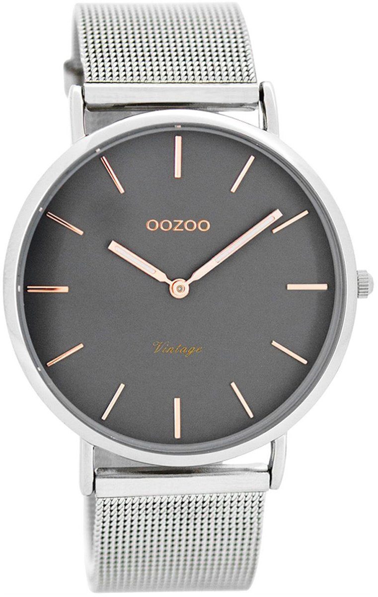 OOZOO Quarzuhr »Oozoo Armbanduhr Vintage Serie«, (Armbanduhr), Damen,  Herrenuhr rund, mittel (ca. 40mm), Metallarmband, Fashion-Style