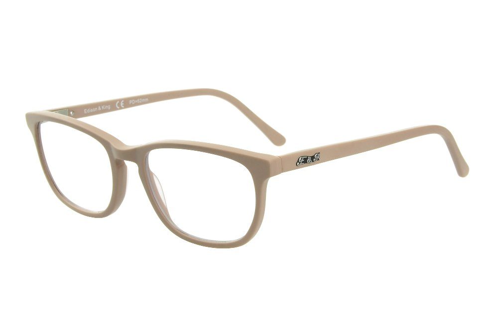 Edison & King Lesebrille Soul Mirror, matte Nerdbrille in Nudetönen, aus Acetat, entspiegelt
