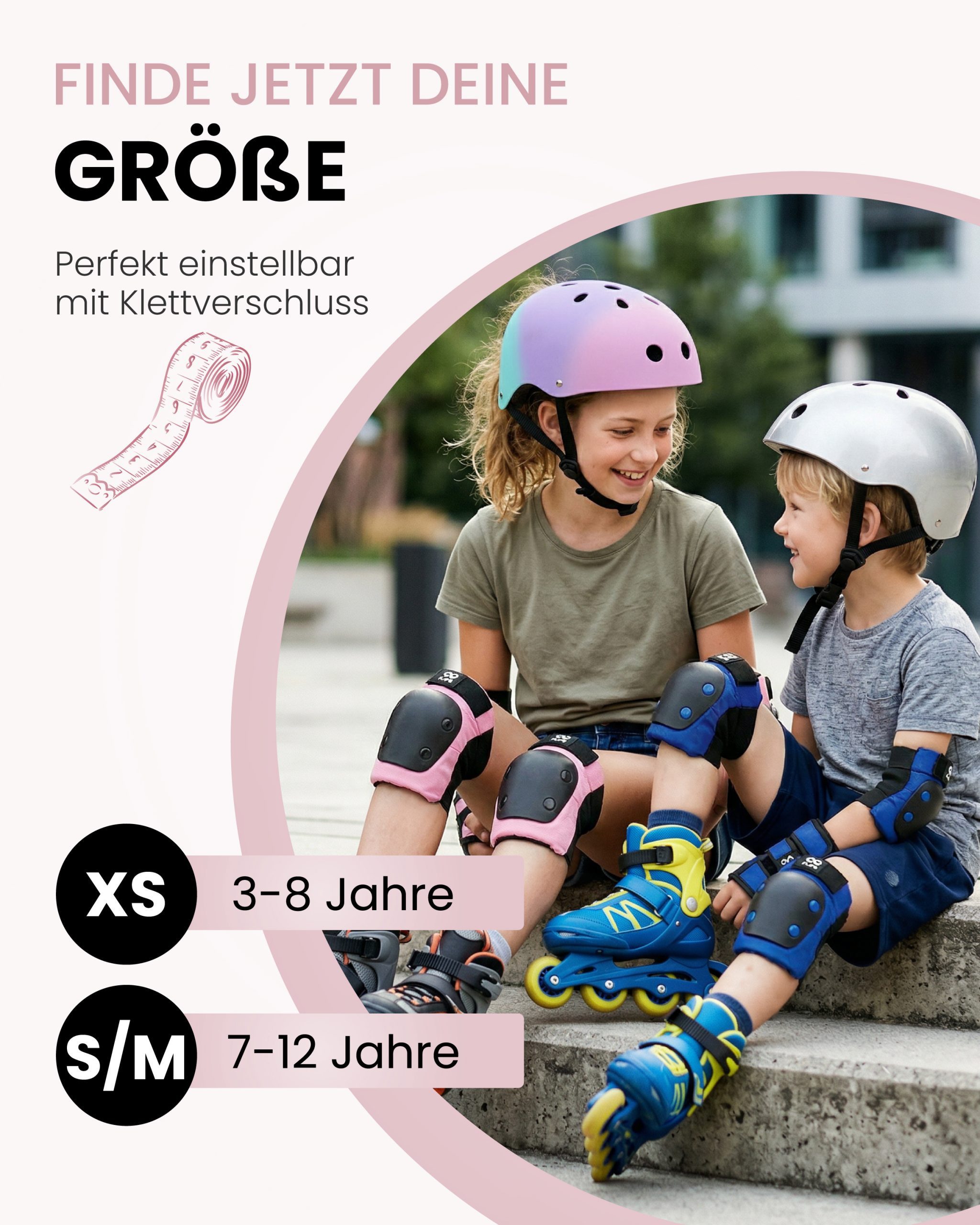 99FLIPS Protektoren-Set 3-12 Jahre Protektoren Mädchen mit Ellenbogenschoner Knieschützer (Knieschoner Set Kinder, 6-tlg., Schützer Set Kinder Knieschoner Handgelenkschützer Skateboard Inliner), GS Zertifiziert - Deutsche Marke