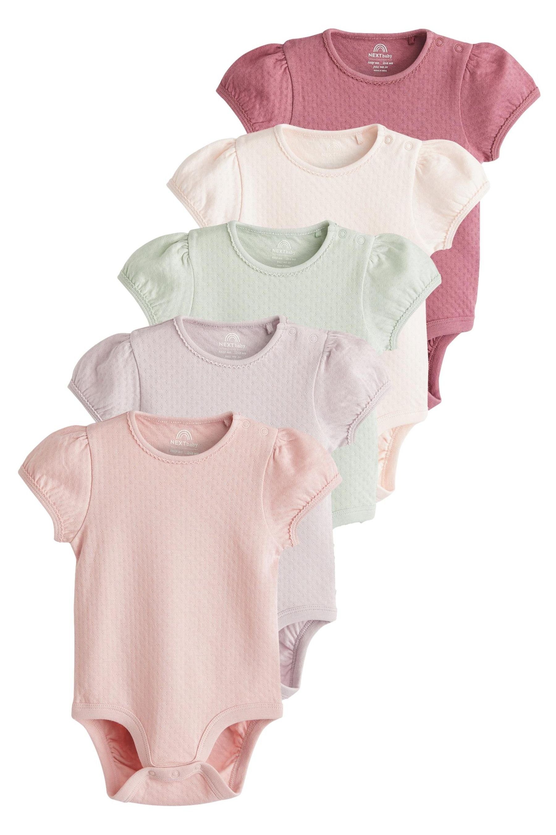 Next Kurzarmbody Langärmelige Bodys mit Puffärmeln, 5er-Pack (5-tlg)