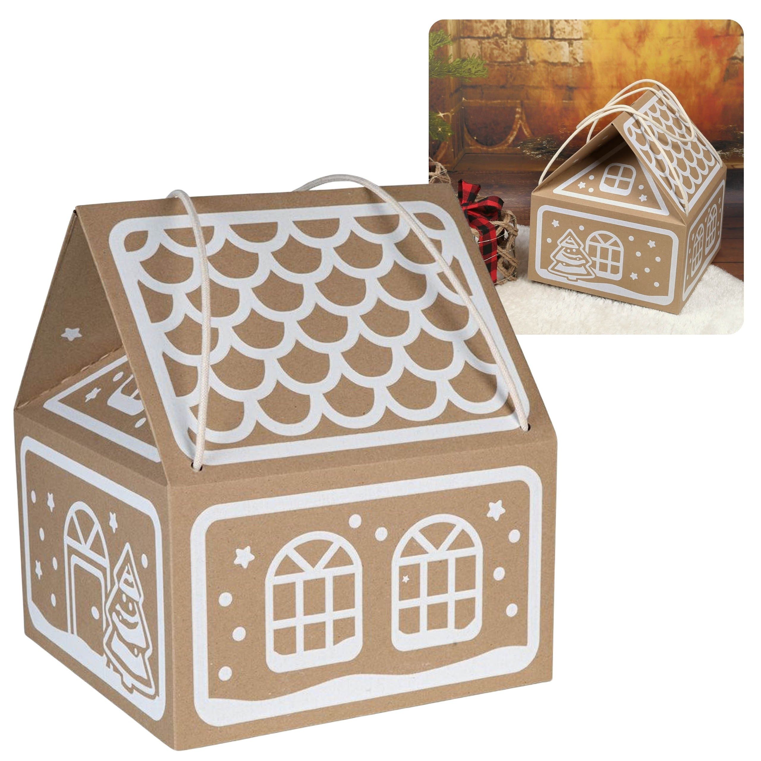 Sarcia.eu Geschenkpapier Weihnachtsgeschenkpapier, Haus mit weißem Druck 30x30x35 cm, (1St)