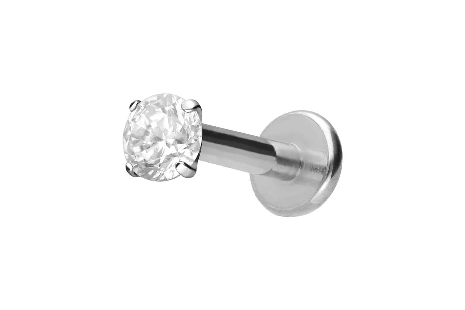 PIERCINGLINE Piercing-Set Titan Labret mit Innengewinde EINGEFASSTER KRISTALL (Labrets, 1-tlg)