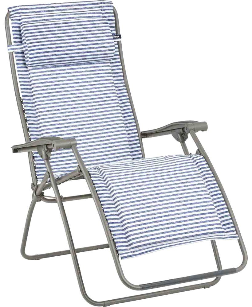 Lafuma Gartensessel Relax RSX Padded, inkl. Kopfkissen marine (blau-weiß gestreift) | marine (blau-weiß gestreift) | Sessel