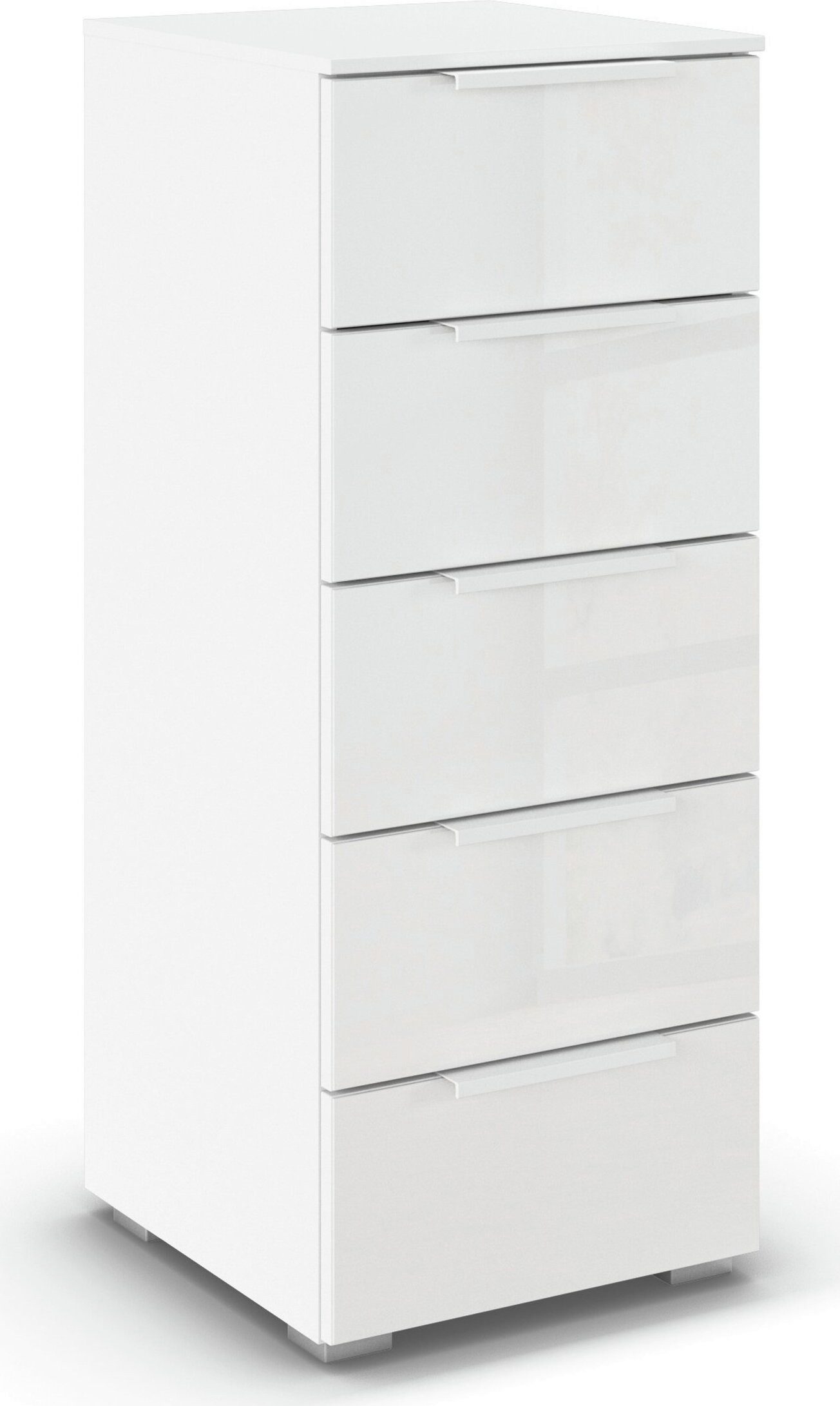 rauch Schubkastenkommode Highboard Sideboard Kommode MONTCLAR Frontauswahl Dekor/Hochglanz/Glas (in 2 Breiten: 40 oder 80 cm / Höhe 100 cm, inkl. Soft-Close-Funktion), mit 5 geräumigen Schubladen, viele Griffvarianten MADE IN GERMANY
