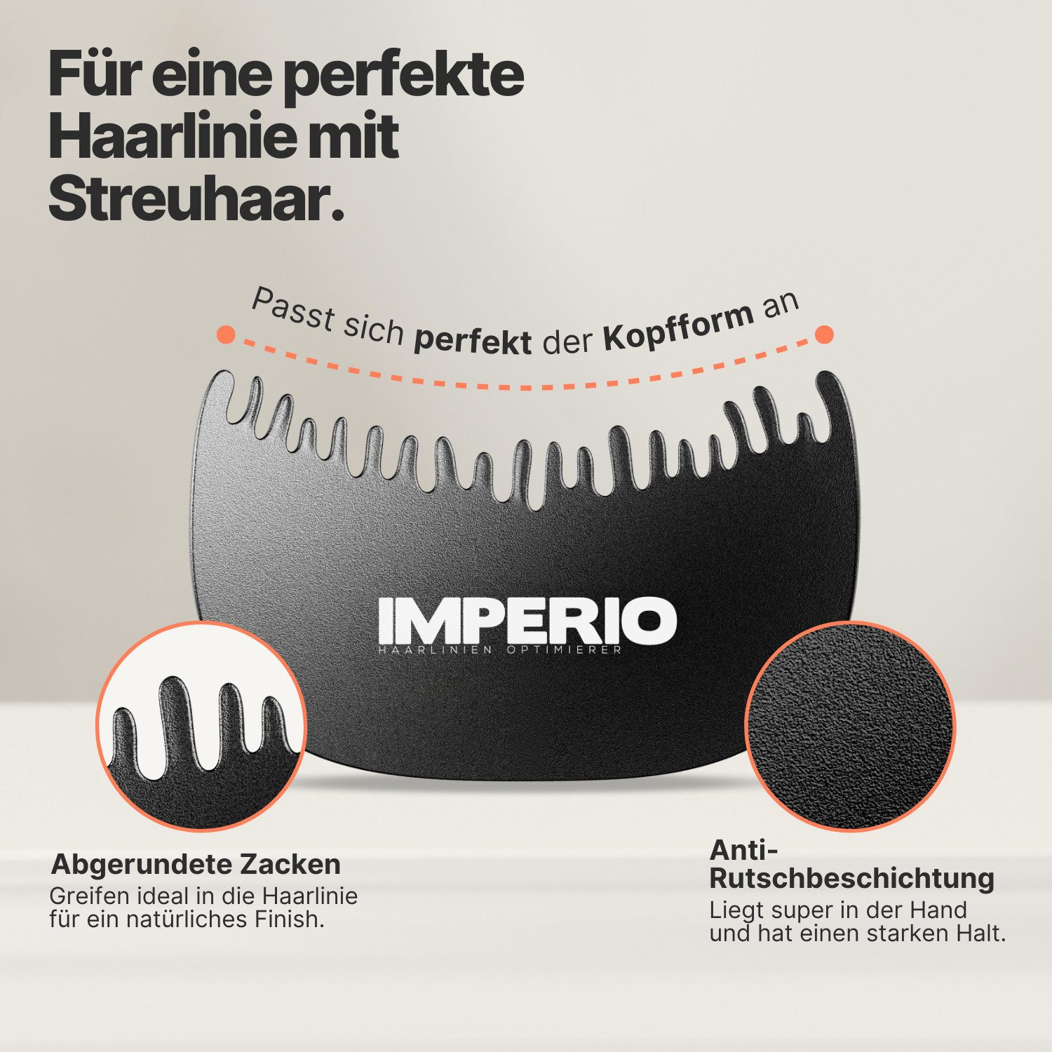 IMPERIO Haarstyling-Set Haarlinien Optimierer - Schablone für eine saubere Haarlinie & Stirn, 1-tlg.