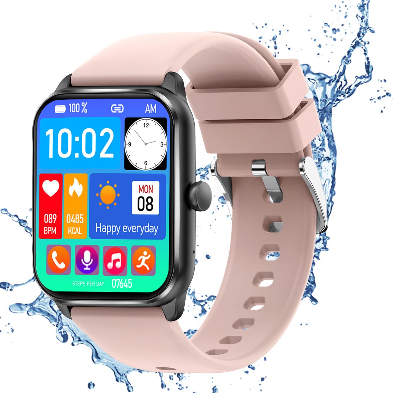 ANYSUN Smartwatch Herren Damen, mit Telefonfunktion Smartwatch (1,85 Zoll, TFT-Volltouch) 110+ Sportmodi Sportuhr mit Schrittzähler/Herzfrequenzmonitor, /Schlafmonitor, IP68 Wasserdicht Fitnessuhr für iOS Android