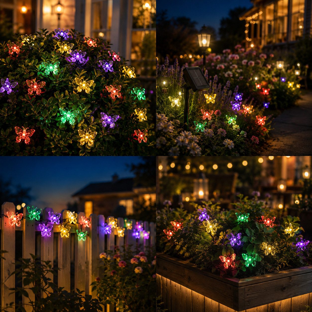 Salcar LED Solarleuchte Solarleuchten Garten Schmetterlinge Lichterkette Weihnachtsdeko, 5M 20 LED Bunt für Garten, Bäume, Terrasse, Weihnachten, Partys