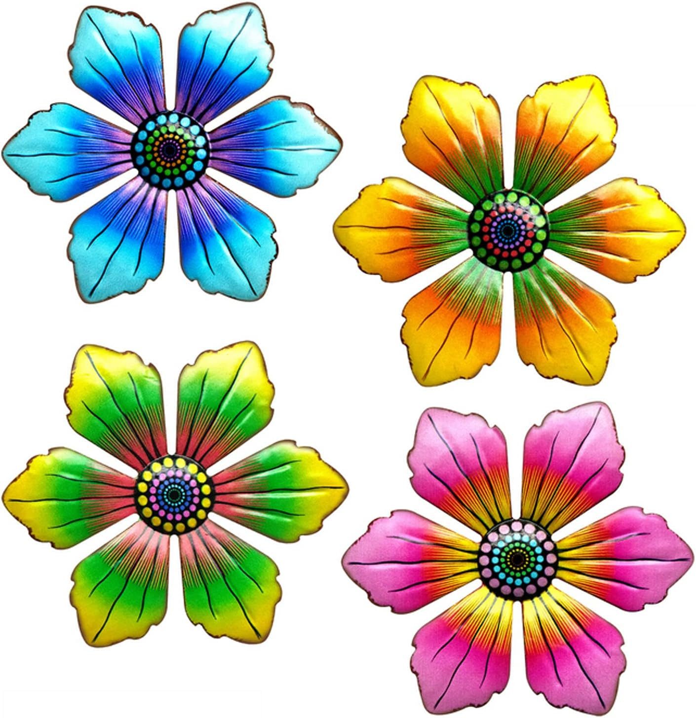 Coonoor Wanddekoobjekt 4 Stücke Metall Blumen günstig online kaufen
