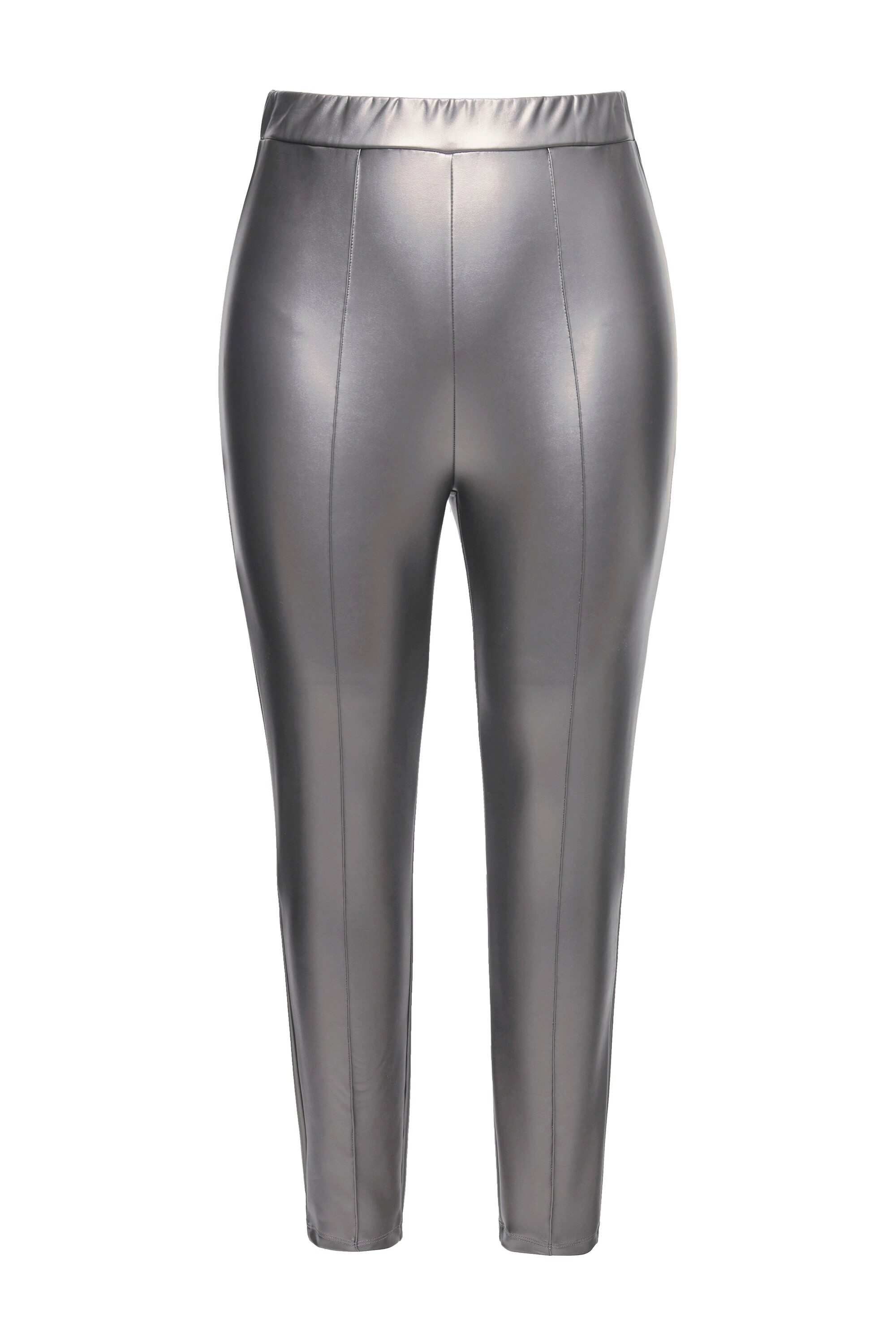 Ulla Popken Leggings Leggings Lederoptik schmales Bein Elastikbund günstig online kaufen