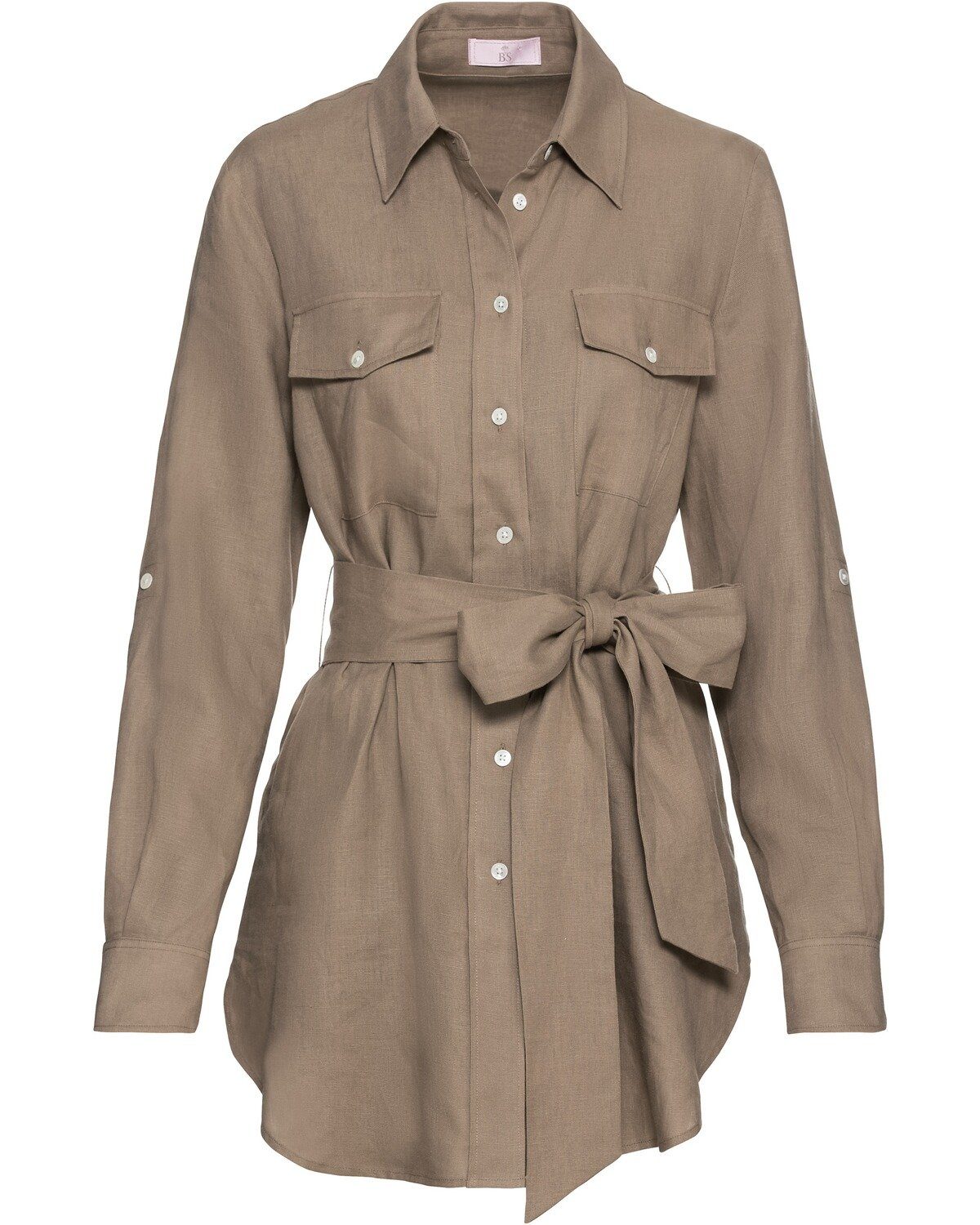Brigitte von Schönfels Hemdbluse Lange Bluse mit Bindegürtel günstig online kaufen