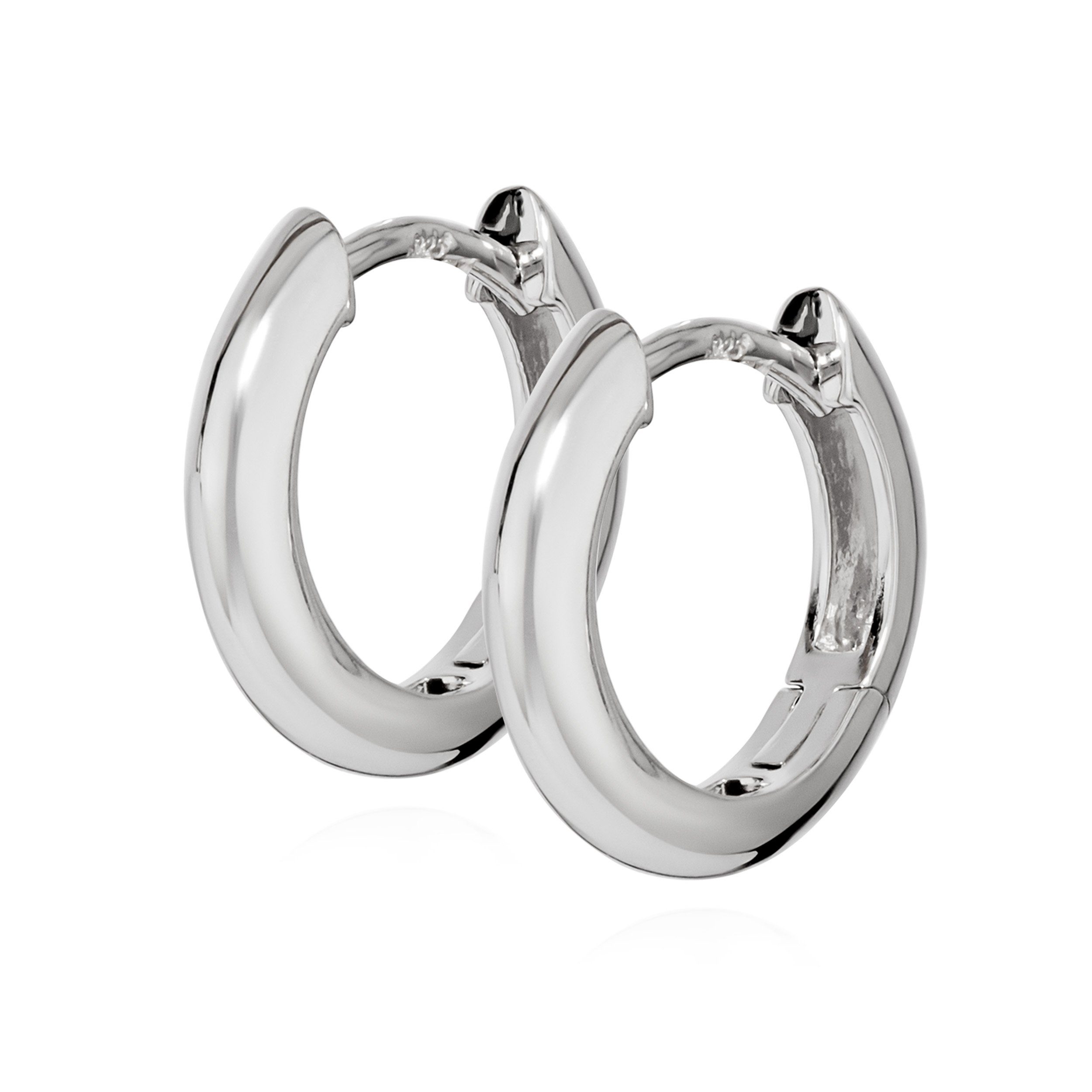 NKlaus Klappcreolen Paar Klappcreolen 925 Silber glanz rhodiniert 15mm Damen Creolen Ohrri