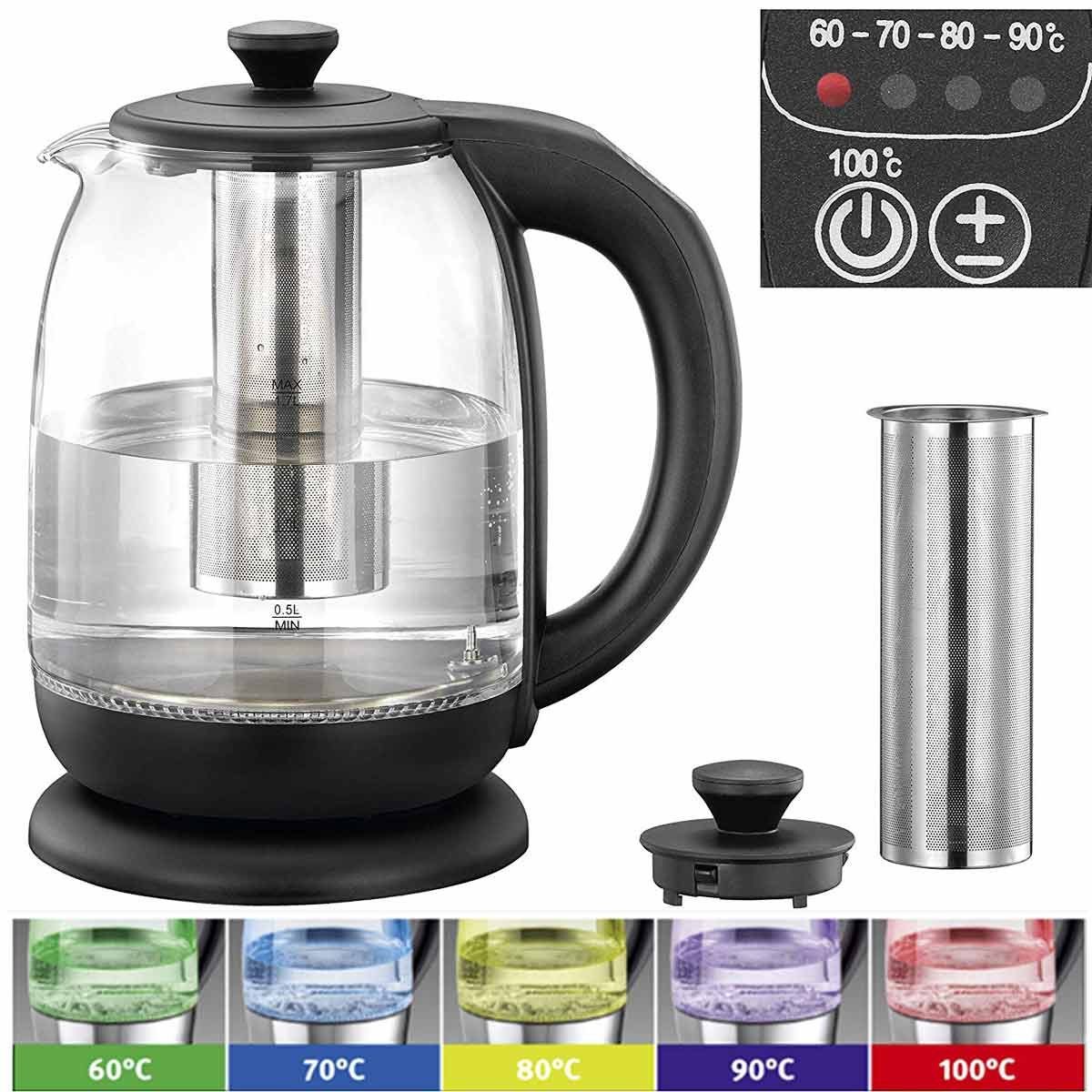 MELISSA Wasserkocher 16130305 mit Temperatur-Regelung und Tee-Filter, 2000 W