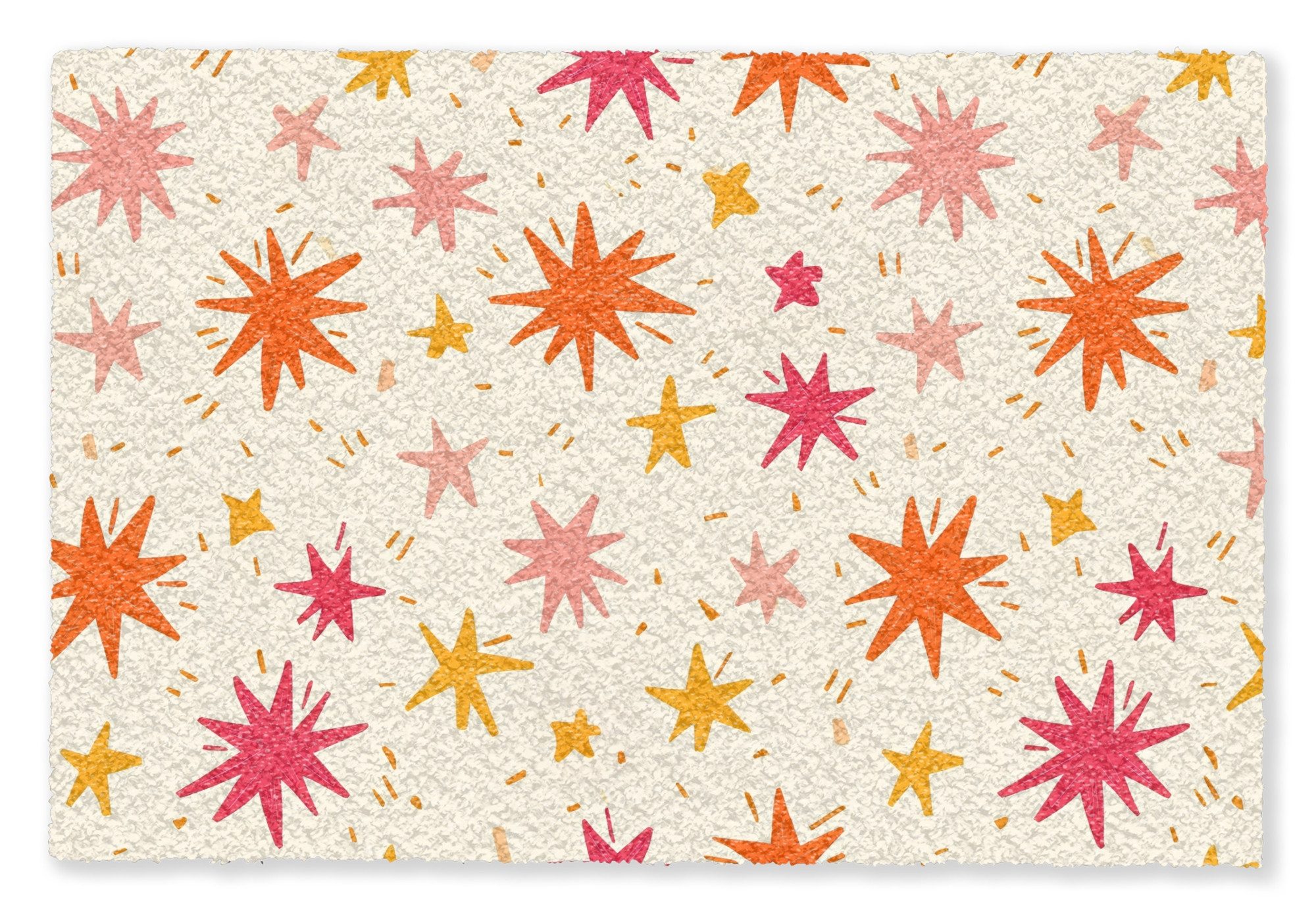 MuchoWow Fußmatte Sterne - Verspielt - Farbenfroh, Rechteckig, innen Schmutzfangmatte, Tür, Schmutzfänger Flur, Teppich 60x40 cm