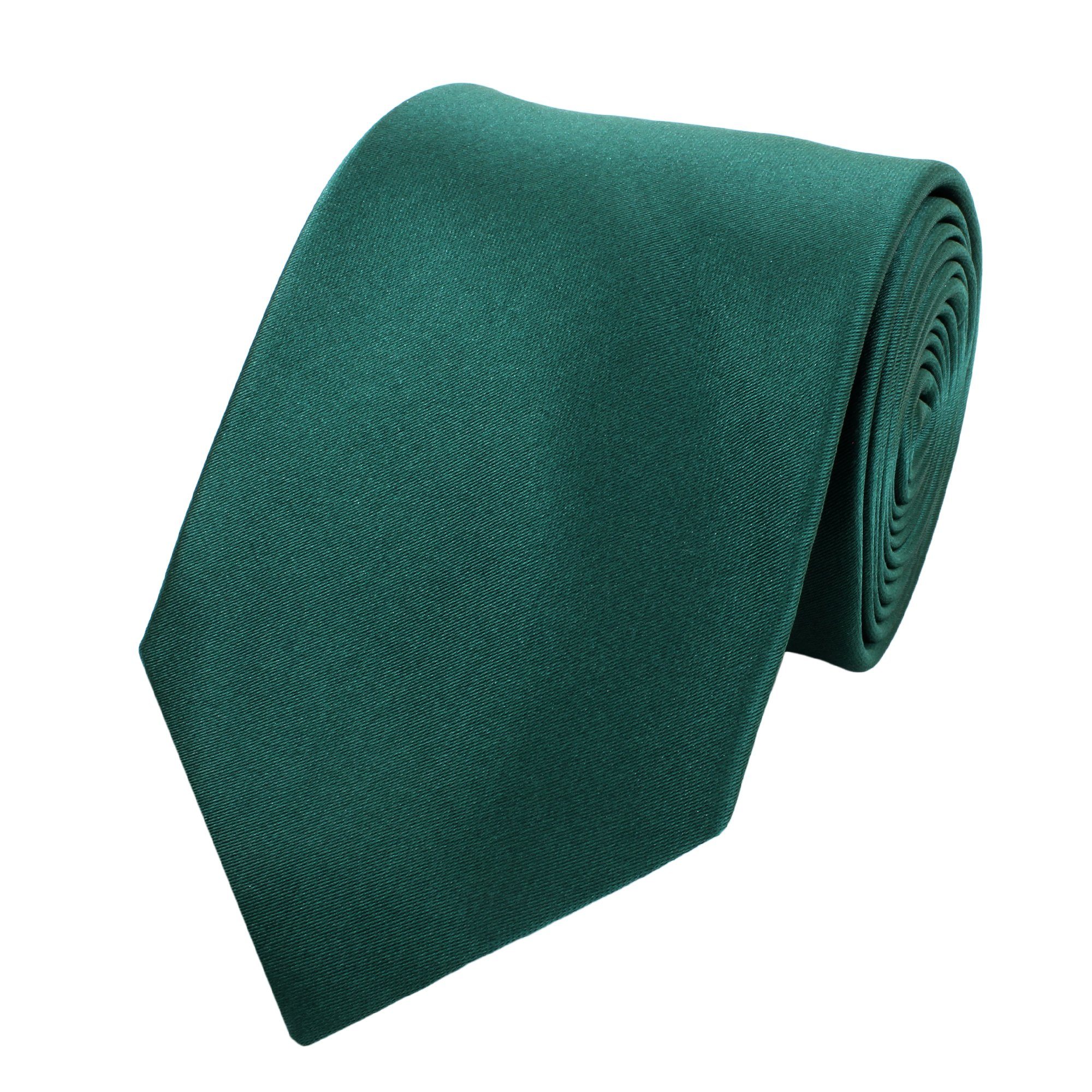 Grüne Fabio mit - Box, (ohne Unifarben) 8cm Tannengrün Breit Farbton Krawatten Grün Farini Krawatte Schlips Herren in (8cm),