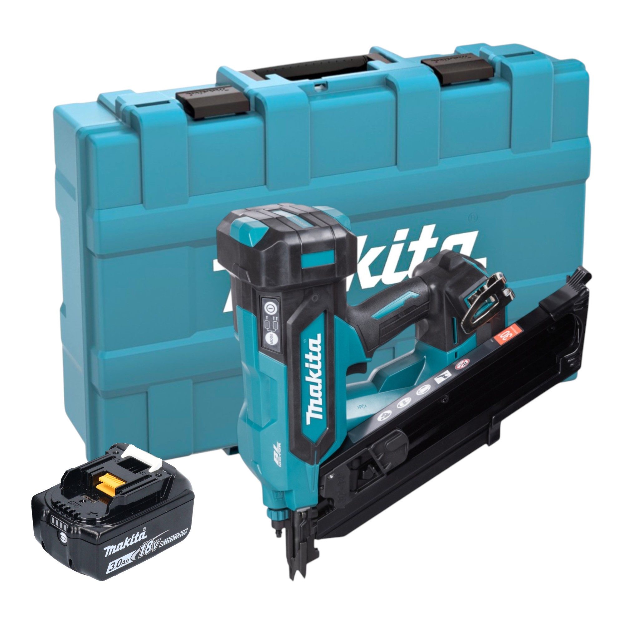 Makita Druckluft-Nagler DBN 900 F1K Akku Streifennagler 18 V 50
