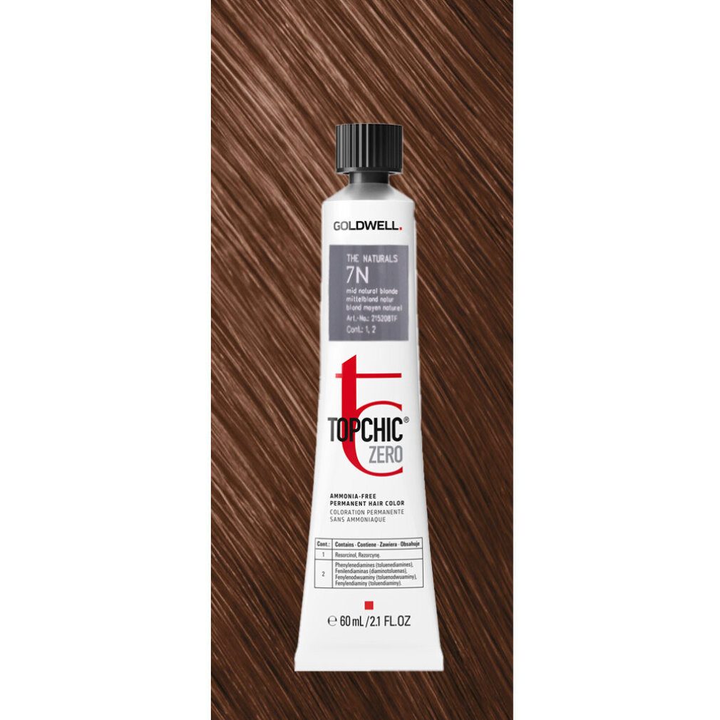 Goldwell Haarpflege-Set, TopChic Zero, permanente Haarfarbe, 7N Naturblond, 60 ml