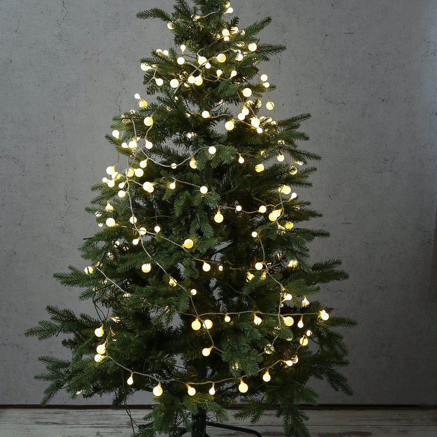 MARELIDA LED-Lichterkette Berry Cherry 120 weiße Kugeln 3 Größen 9m Außen W günstig online kaufen