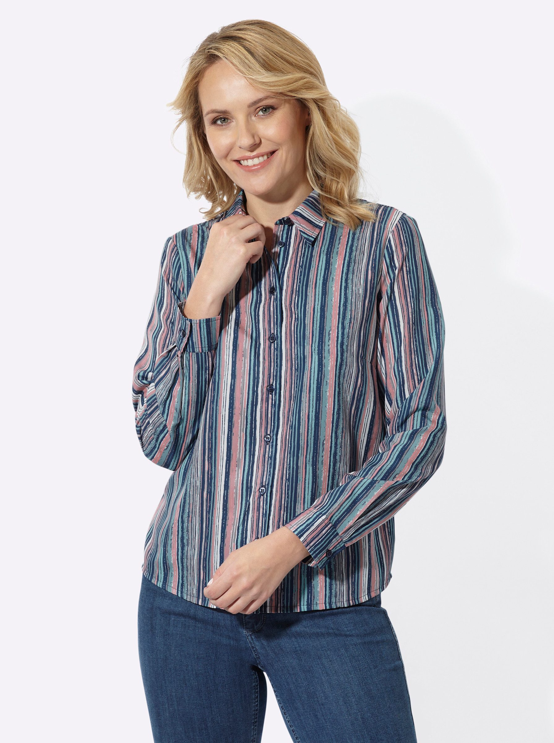 Sieh an! Klassische Bluse Langarm-Bluse Langarm