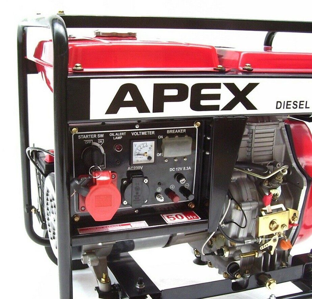 Apex Electric Start Diesel Generator 5500 400V 06281, (1-piece)