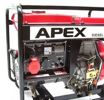 Apex Stromerzeuger E-Start Diesel Stromerzeuger Generator 5500 400V 06281, (1-tlg)