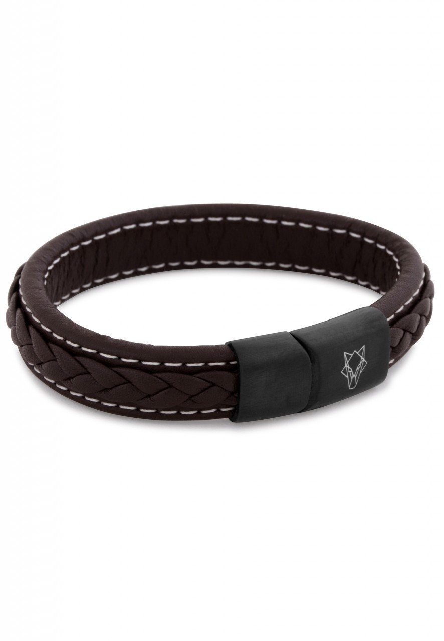 Akitsune Lederarmband Fides Lederarmband Mattschwarz - Braun 22cm günstig online kaufen