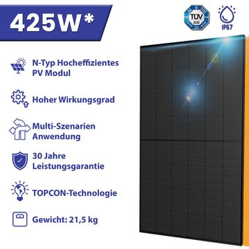 TerraLumen 850W/800W Balkonkraftwerk mit 800W Integriertem WiFi Wechselrichter Solar Panel, Mit Halterung Photovoltaikanlage Komplettset Plug & Play-Einrichtung