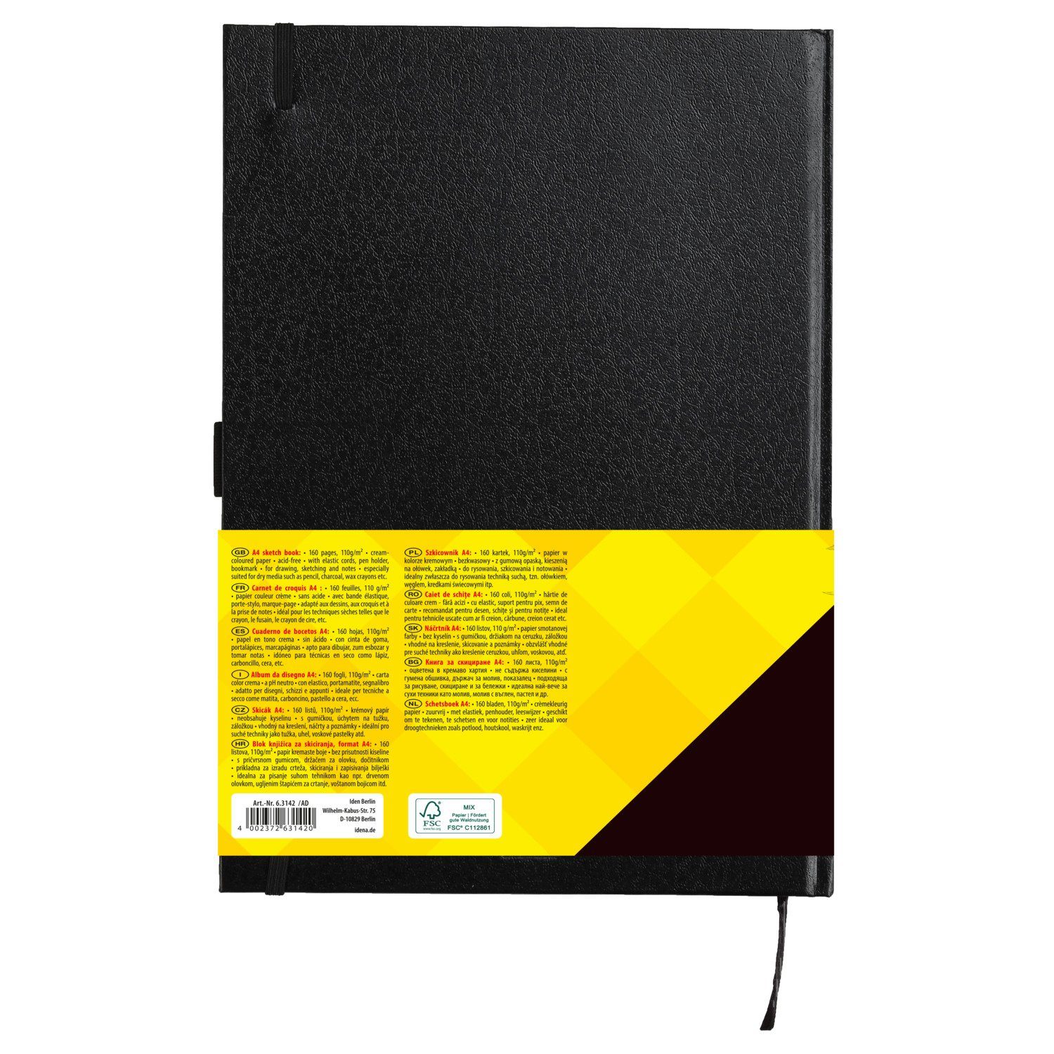Idena Skizzenblock Skizzen-Buch - DIN A4, 160 Seiten, 110 g/m² – Bild 2 von 4