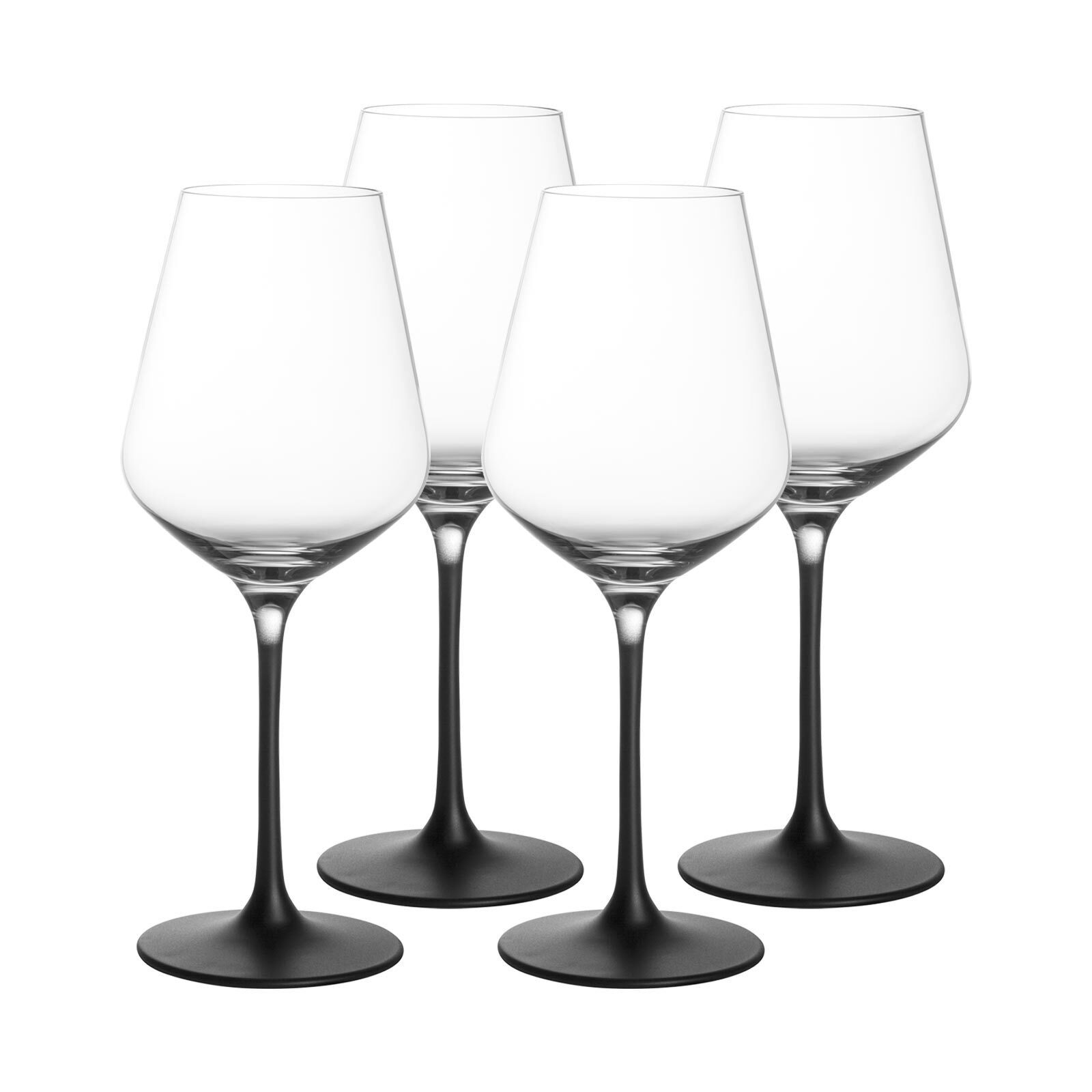 Villeroy & Boch Weißweinglas Manufacture Rock Weißweingläser 380 ml 4er Set, Glas