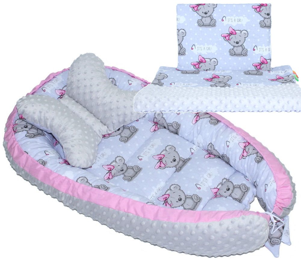 Bettnestchen Baby MINKY Nestchen Kokon Kuschelnest Kissen Decke Schmetterlingkissen
