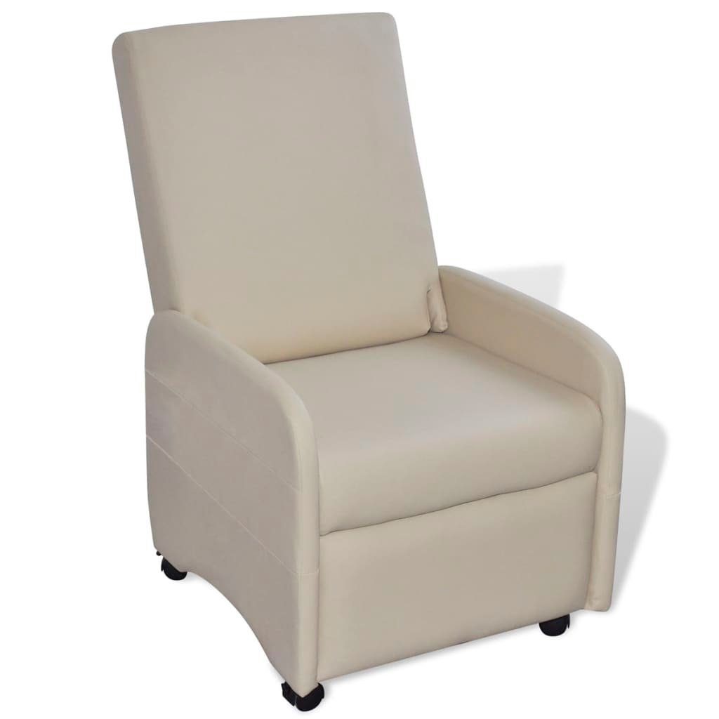 vidaXL Sessel Sessel Klappbar Creme Kunstleder günstig online kaufen
