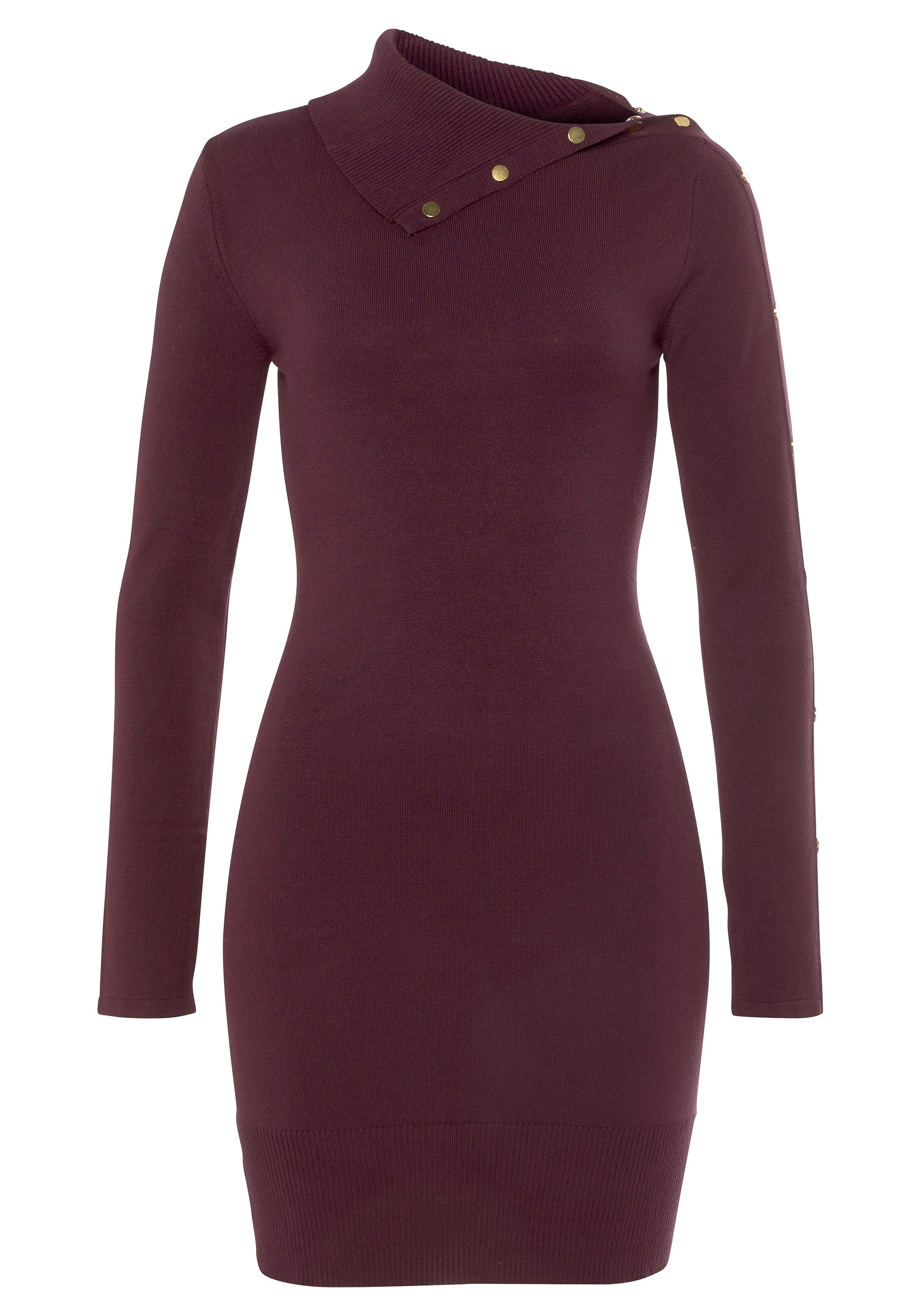 Melrose Strickkleid festlich, aus Viskosemischung, asymmetrischer Ausschnitt