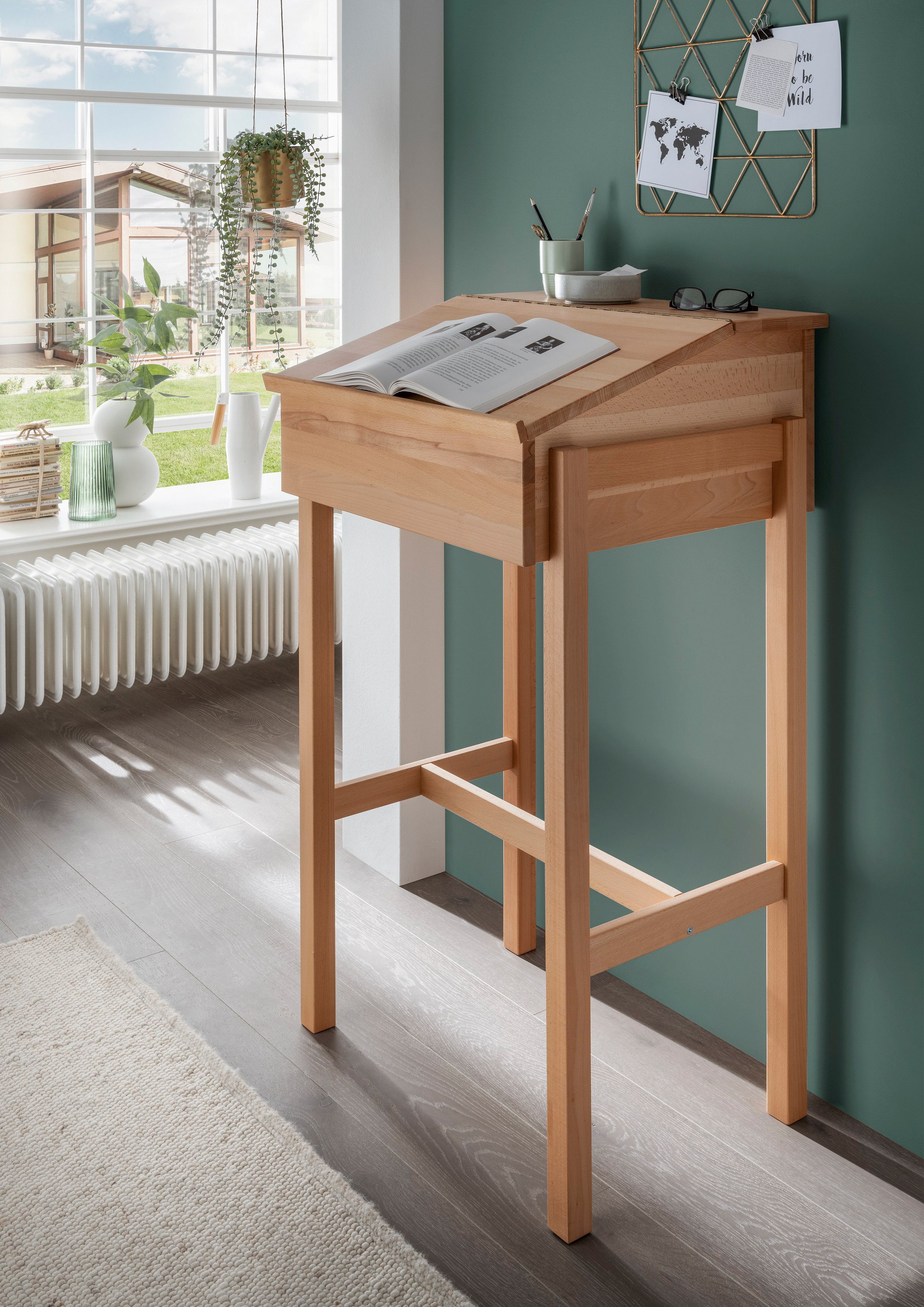 Wohnglücklich Stehpult Victoria (Stehtisch mit Klappe, Multifunktionstisch, günstig online kaufen