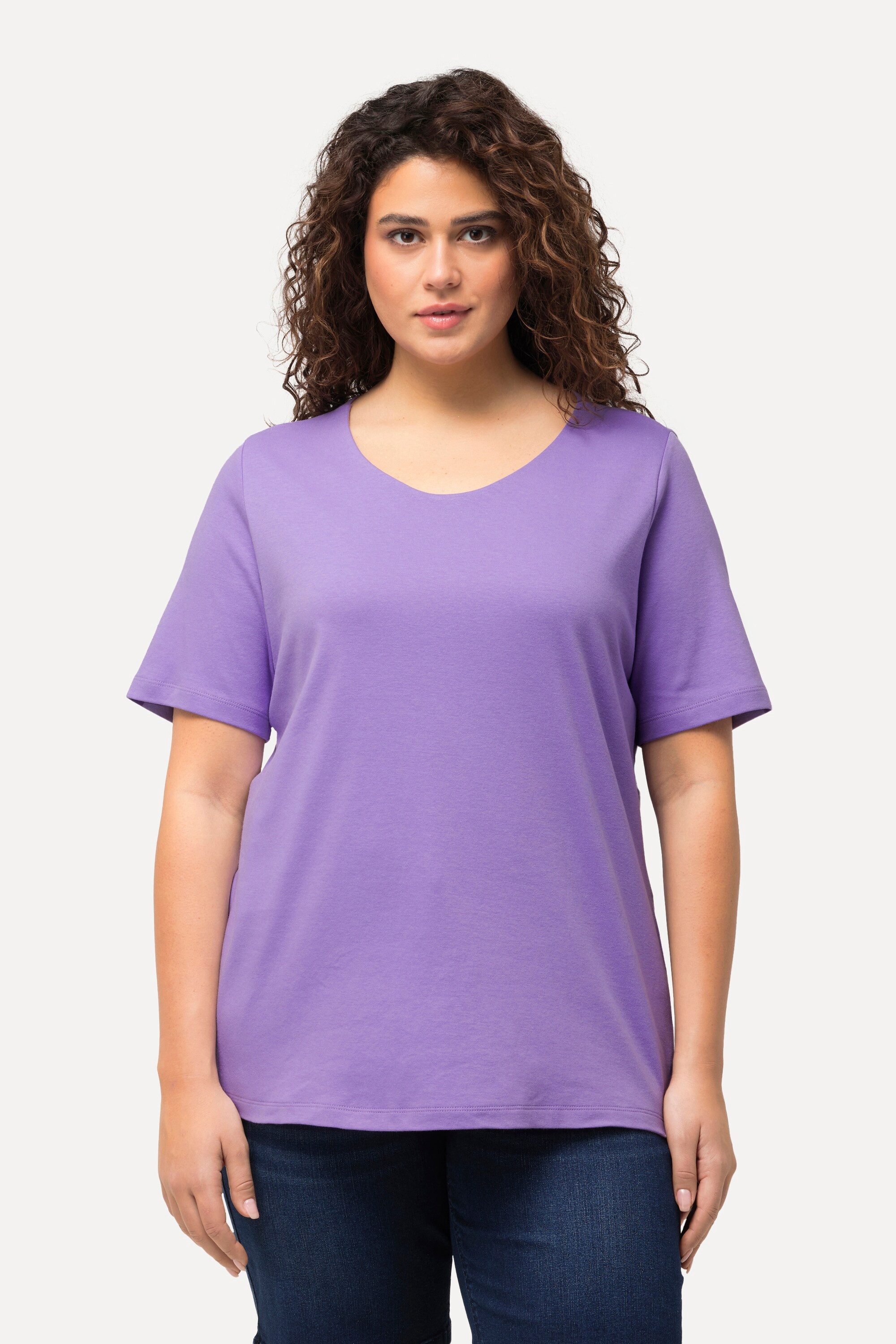 Ulla Popken T-Shirt Shirt doppellagige Vorderseite günstig online kaufen