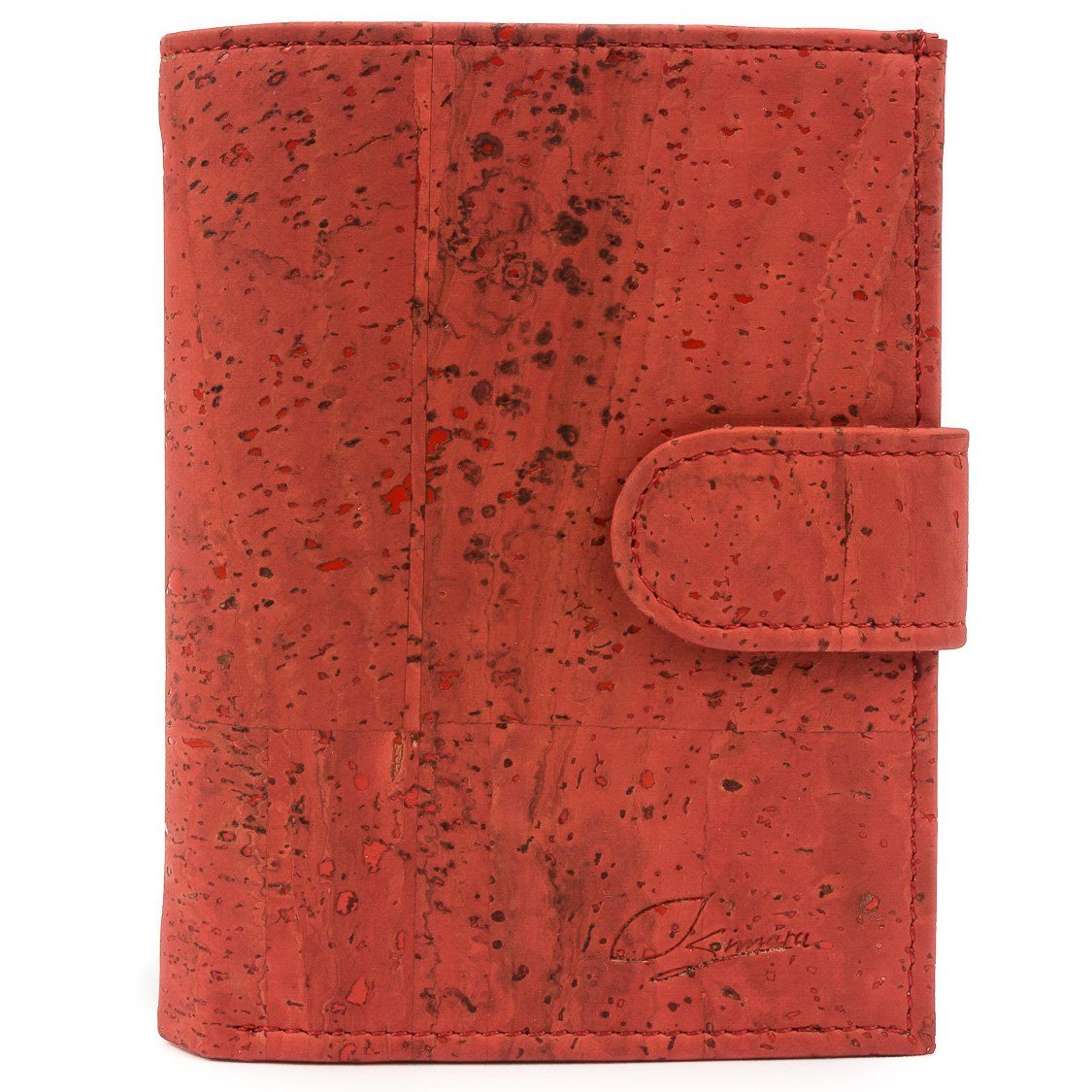Simaru Geldbörse HIME, für Damen aus Kork, vegan RFID-Schutz, wasserabweisend & langlebig Rot