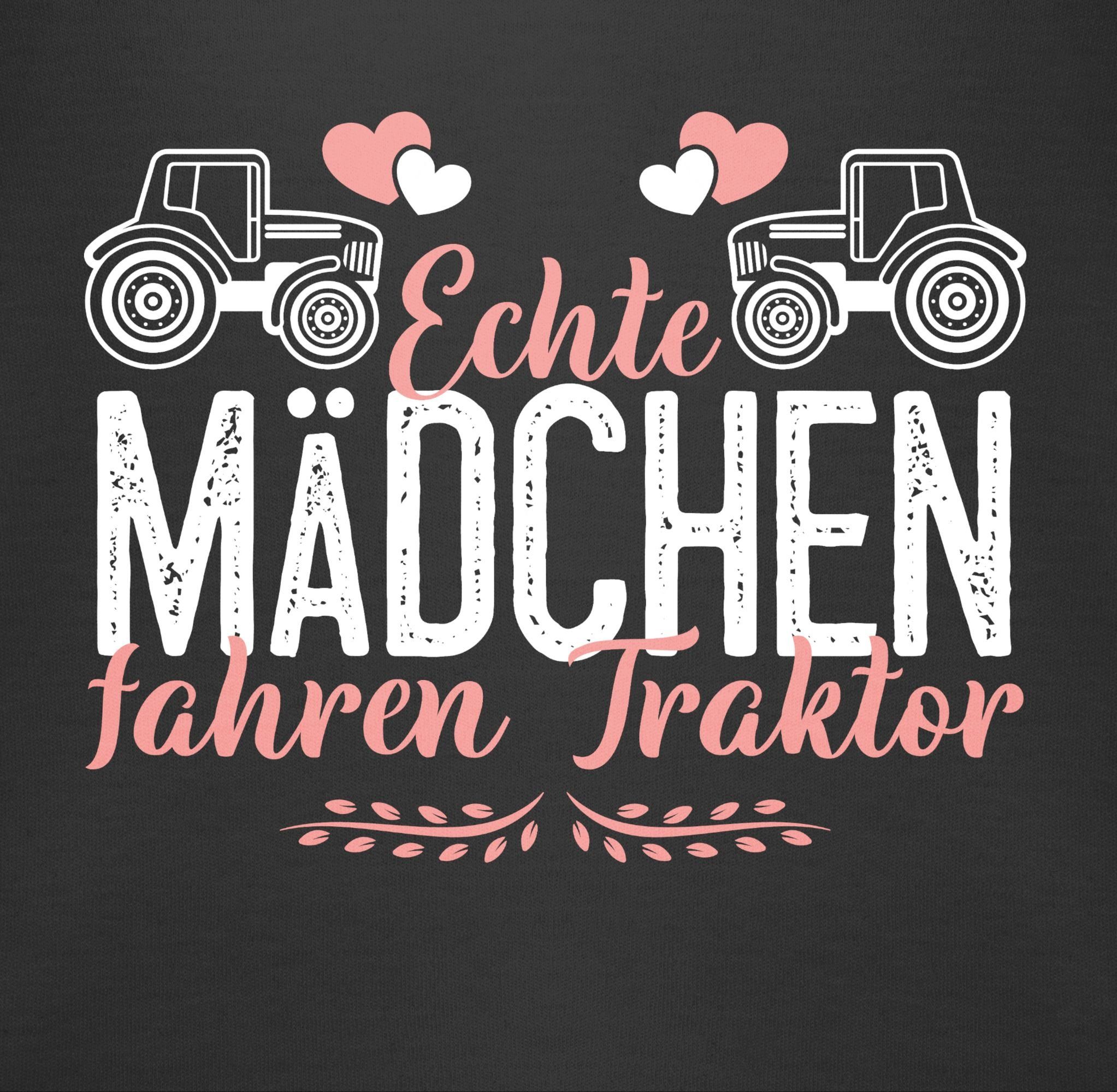 Shirtracer Shirtbody Echte Mädchen fahren Baby Bagger 3 Traktor Schwarz weiß/rosa Co. Traktor und